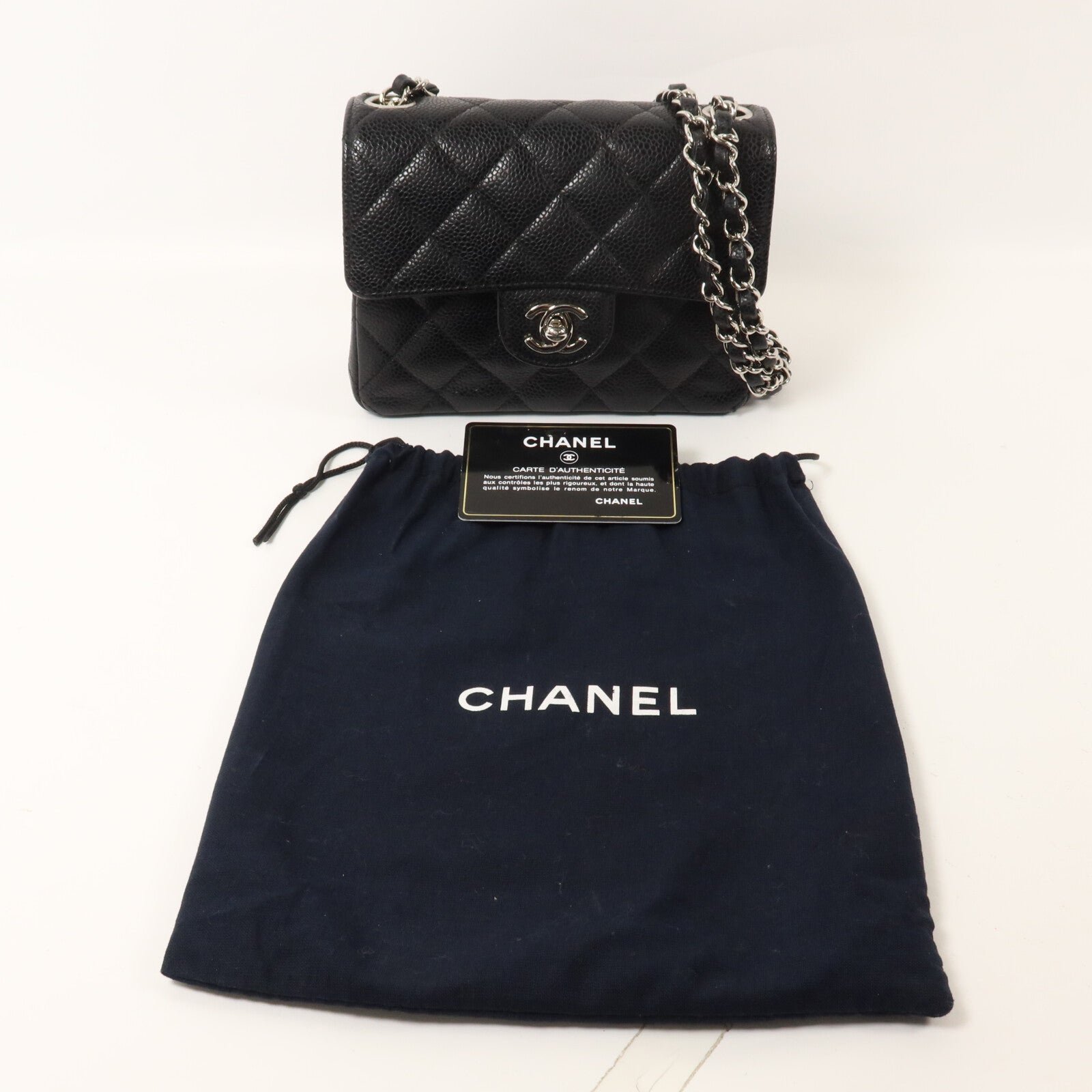 CHANEL 牛皮皮革Vintage Mini Classic 17鏈帶肩背袋