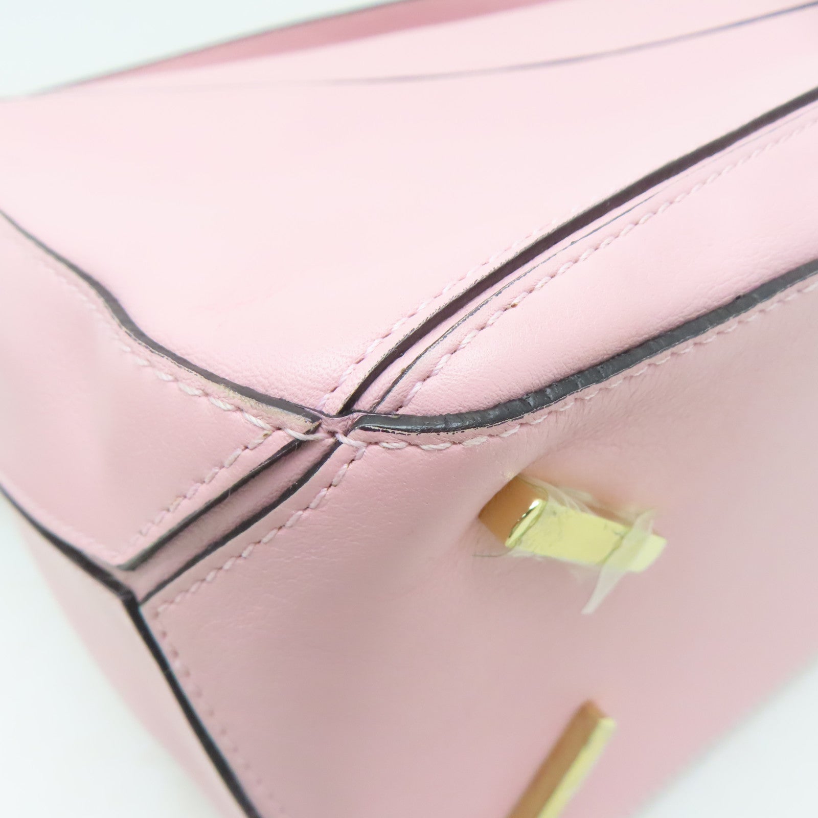 LOEWE 【激減優惠】牛皮皮革Puzzle金扣手挽肩背兩用袋粉紅色