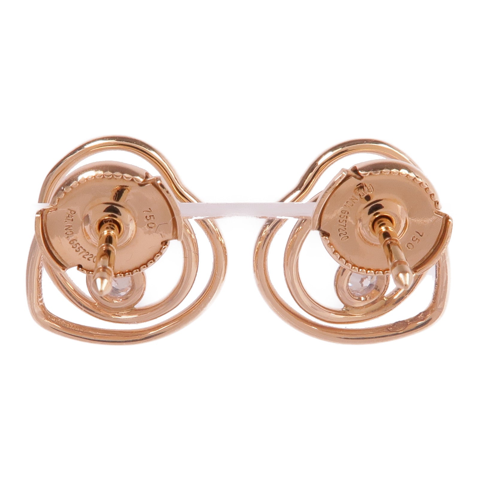 HERMES 18K玫瑰金Vertige Coeur Earrings鑽石耳環