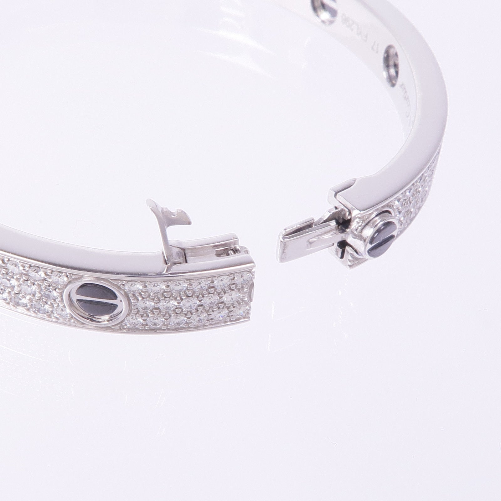 CARTIER 18K白金/陶瓷Love Bangle鑽石手鐲Cartier#17
