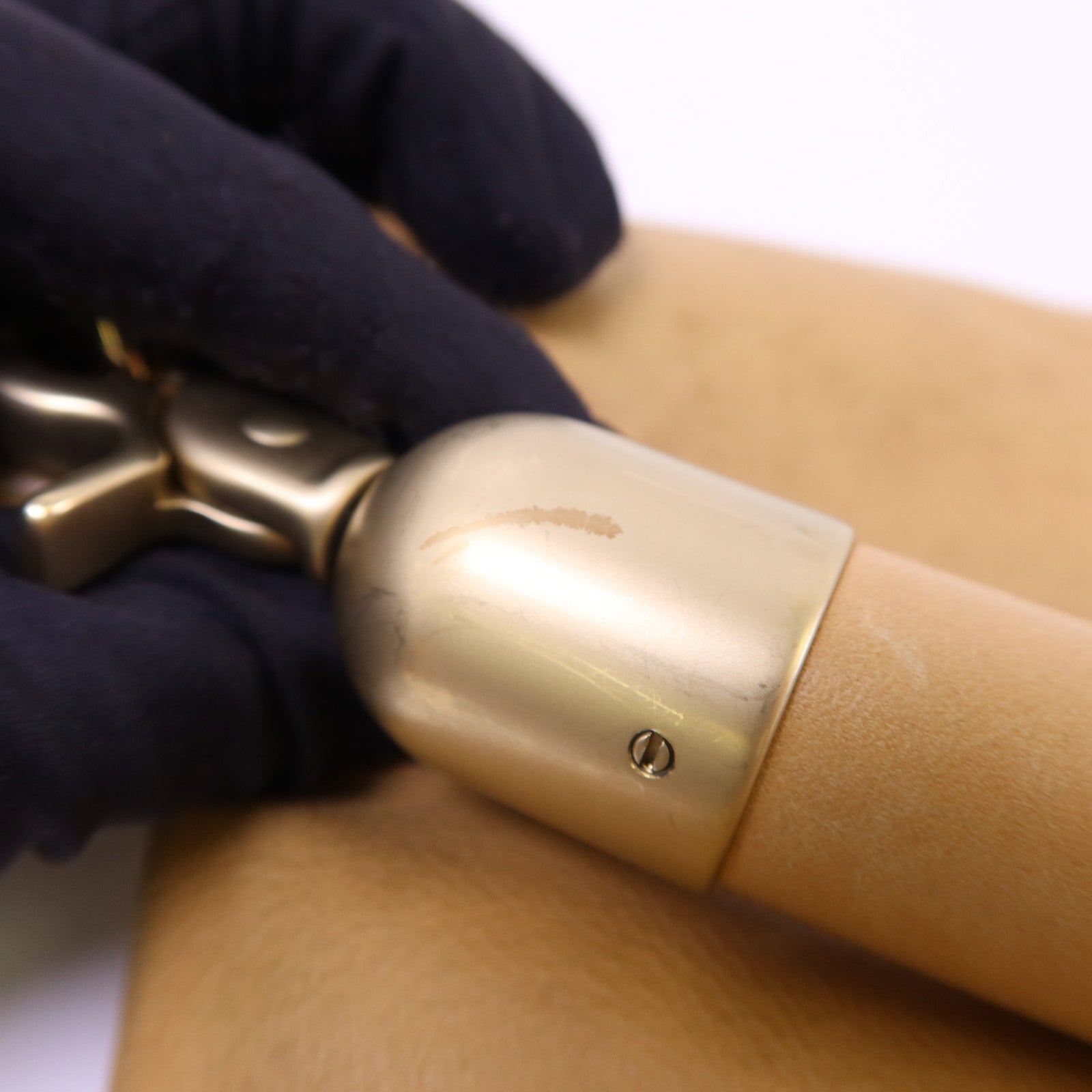 CHANEL 羊皮皮革Handbag金扣手挽袋