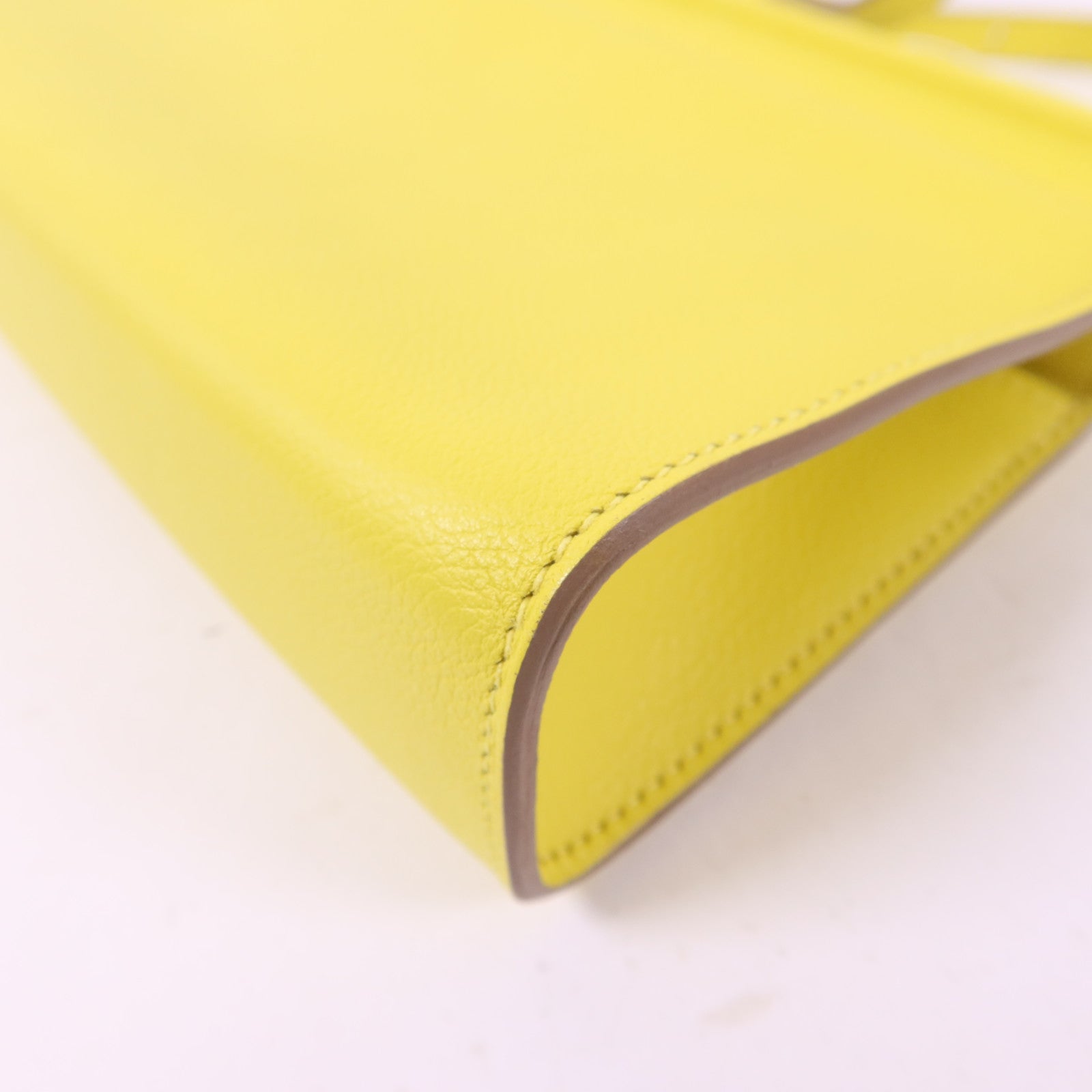 HERMES Evercolor皮革Clic-H 21銀扣肩背袋Lime