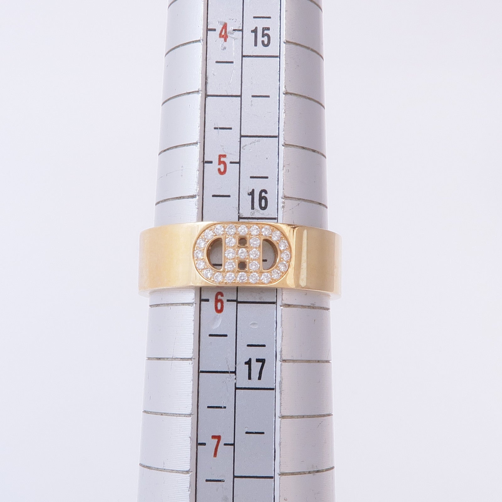 HERMES 18K玫瑰金d'ancre ring鑽石戒指Hermes#51/US#5.75