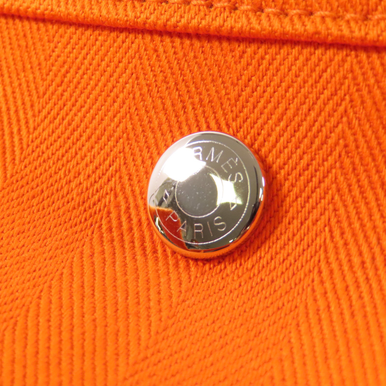 HERMES 【激減優惠】帆布Valparaiso銀扣手挽袋Orange