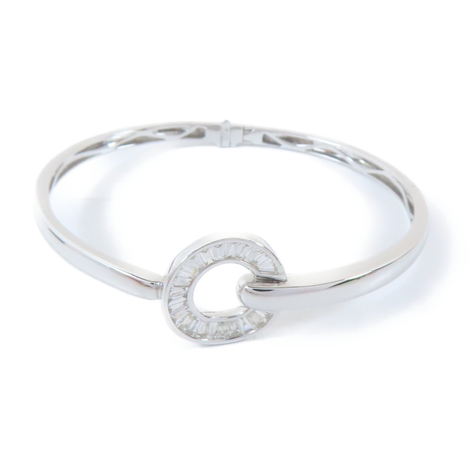 JEWELRY 18K白金Diamond Bangle 0.873ct鑽石手鐲#16.25cm