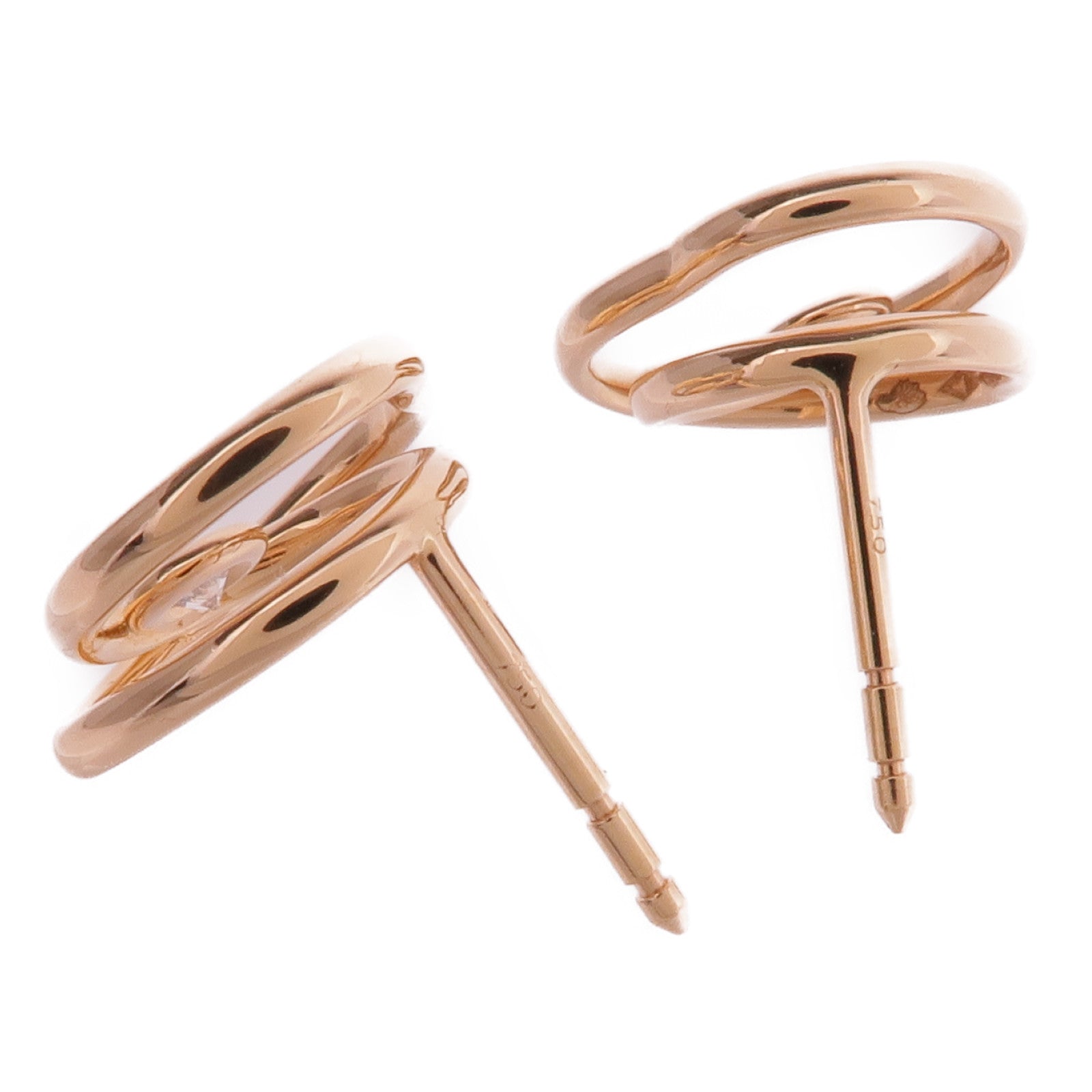 HERMES 18K玫瑰金Vertige Coeur Earrings鑽石耳環