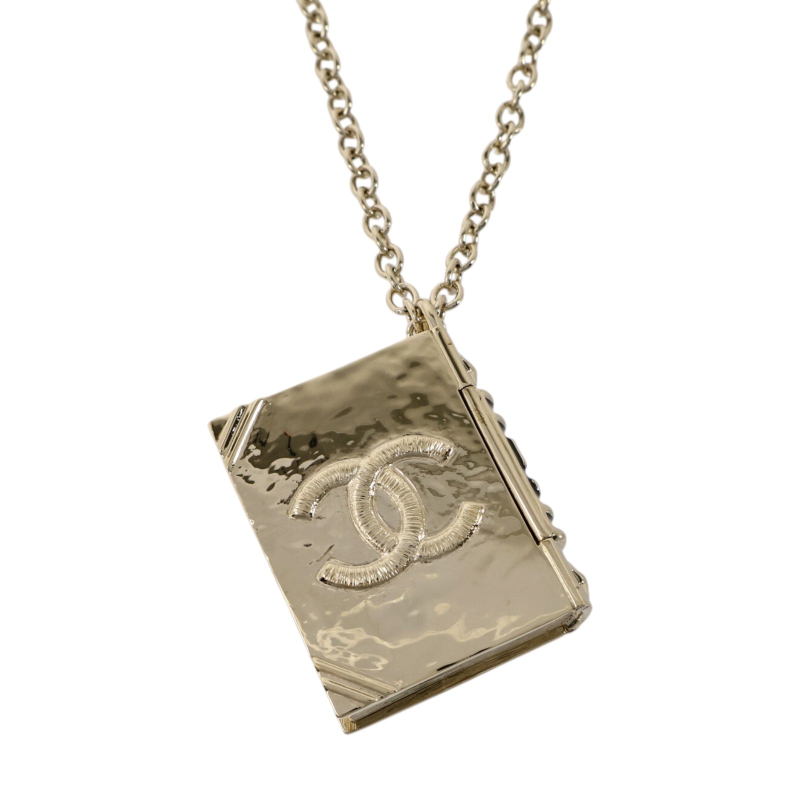 CHANEL 金屬/琺瑯Lion Book Locket Necklace項鏈