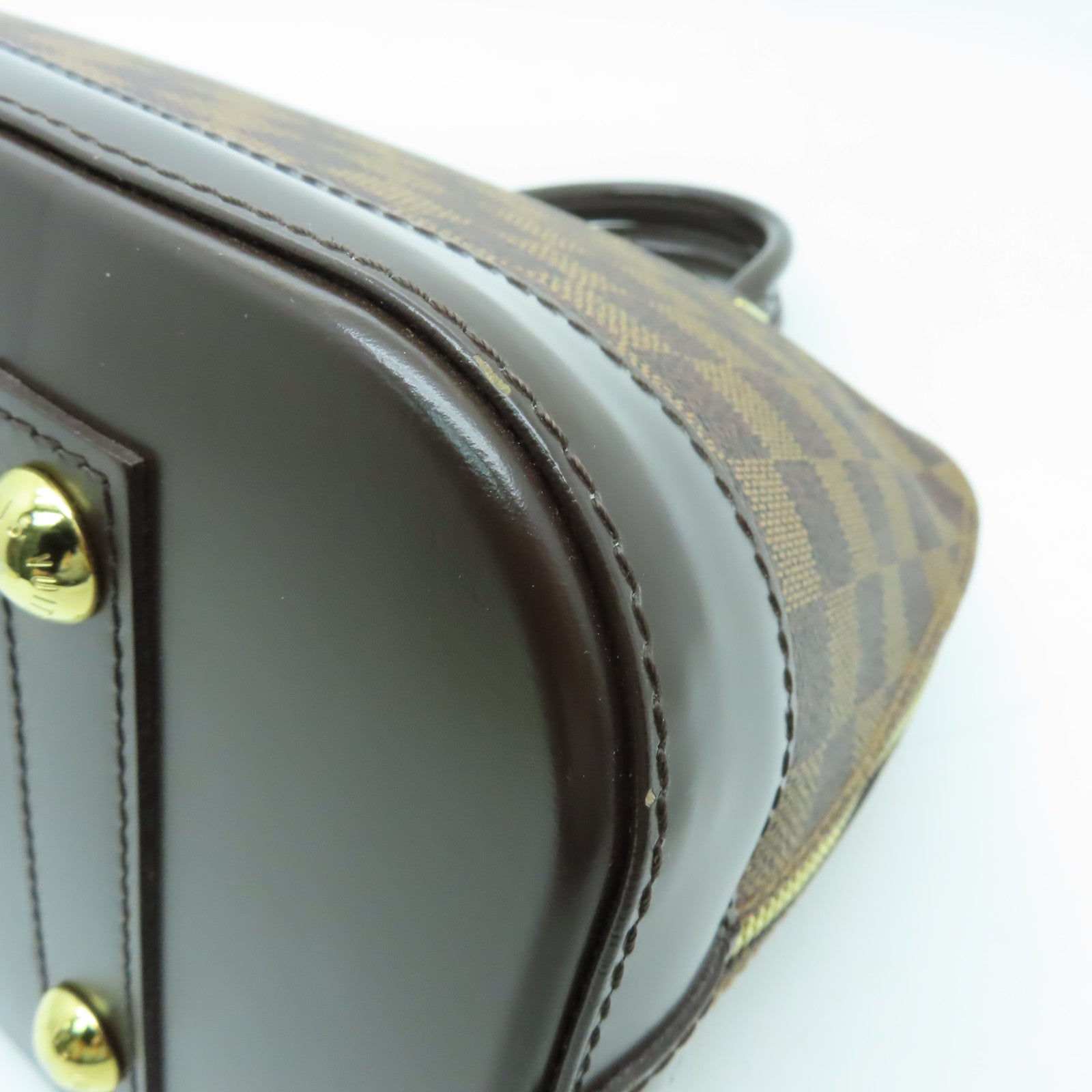 LOUIS VUITTON 【清倉大減價】Damier Alma PM金扣手挽袋啡色