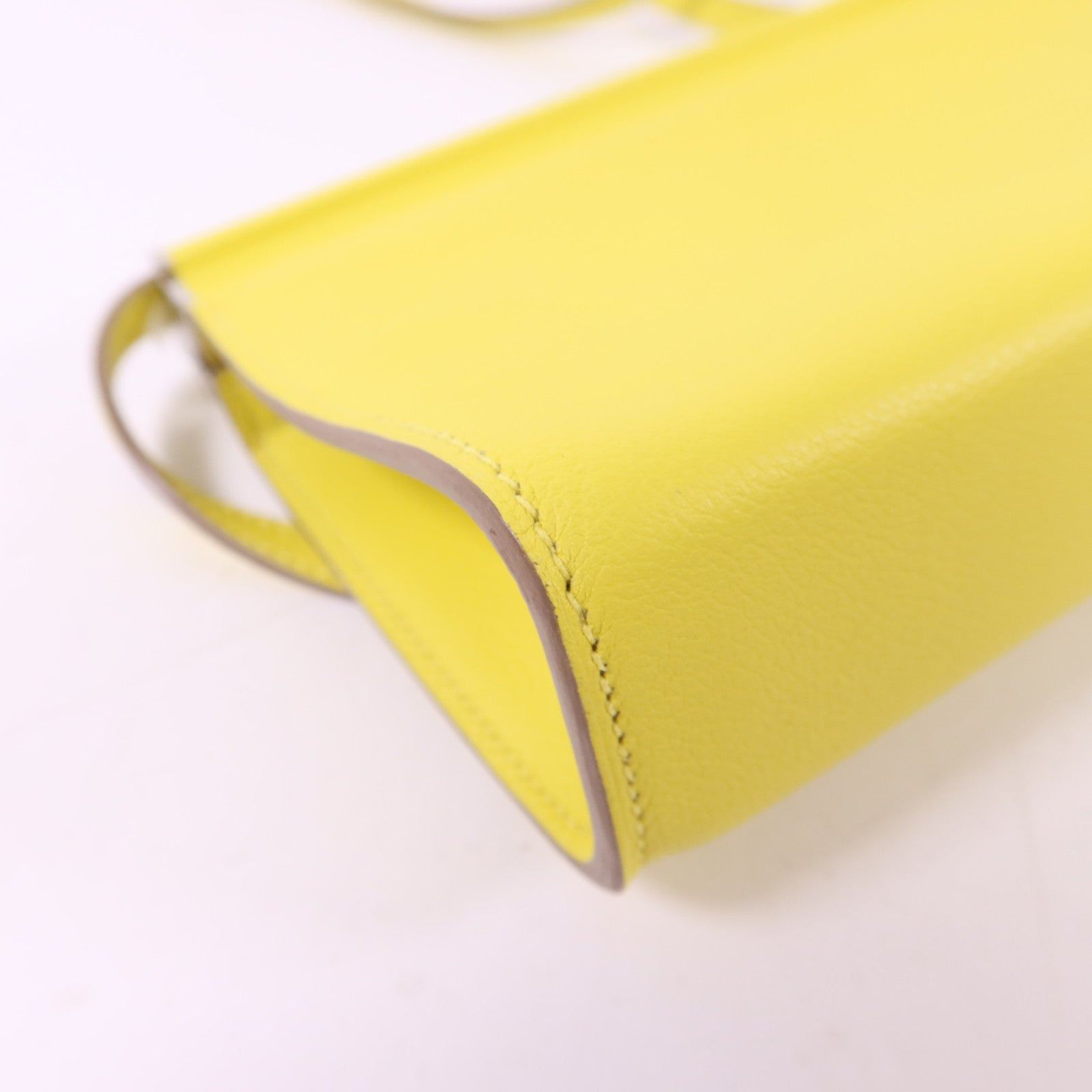 HERMES Evercolor皮革Clic-H 21銀扣肩背袋Lime