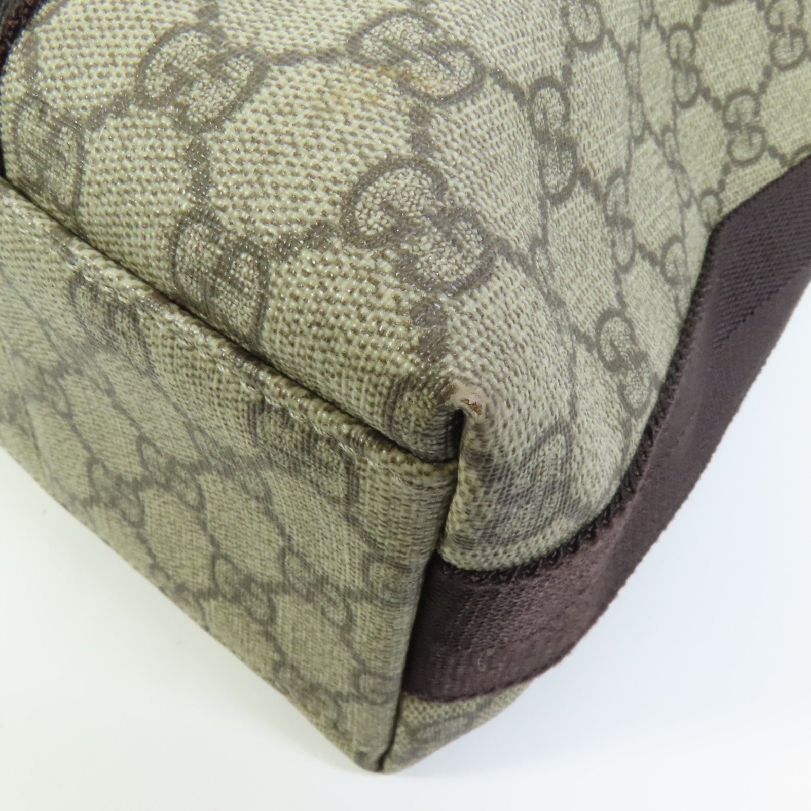 GUCCI 塗層帆布Shoulder Bag銀扣肩背袋