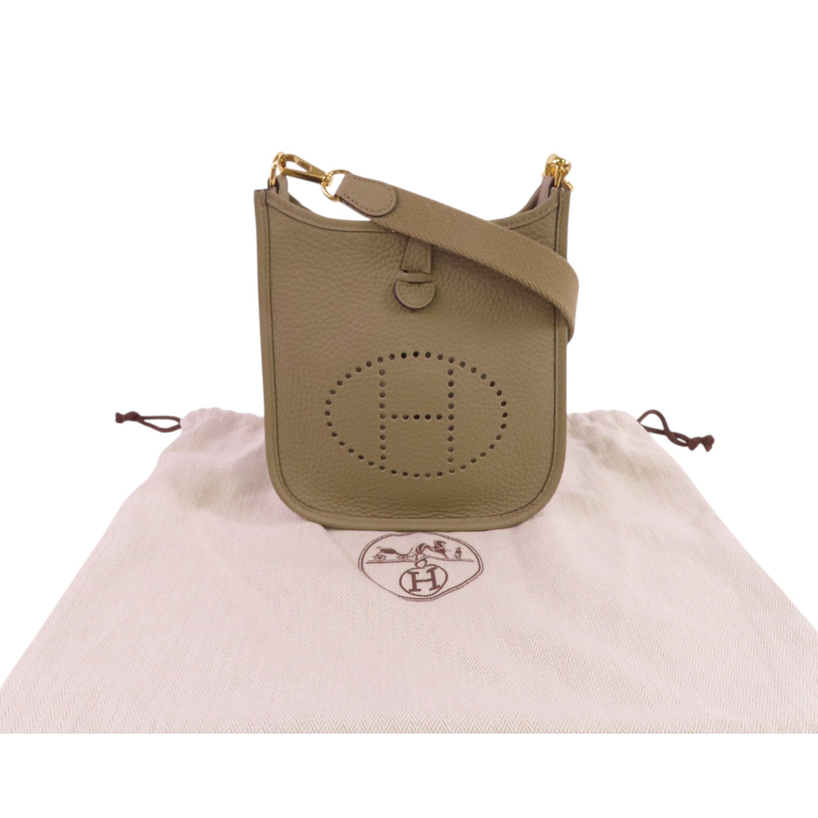 HERMES Clemence皮革Evelyne TPM金扣肩背袋