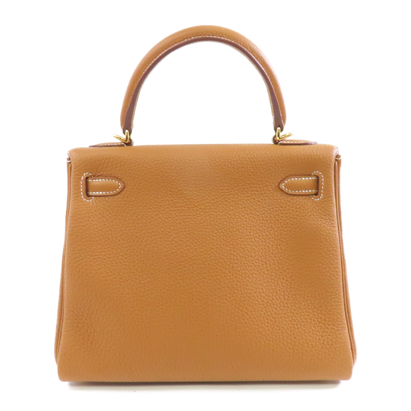 HERMES 【激減優惠】Togo皮革Kelly 25金扣手挽肩背兩用袋Gold啡色