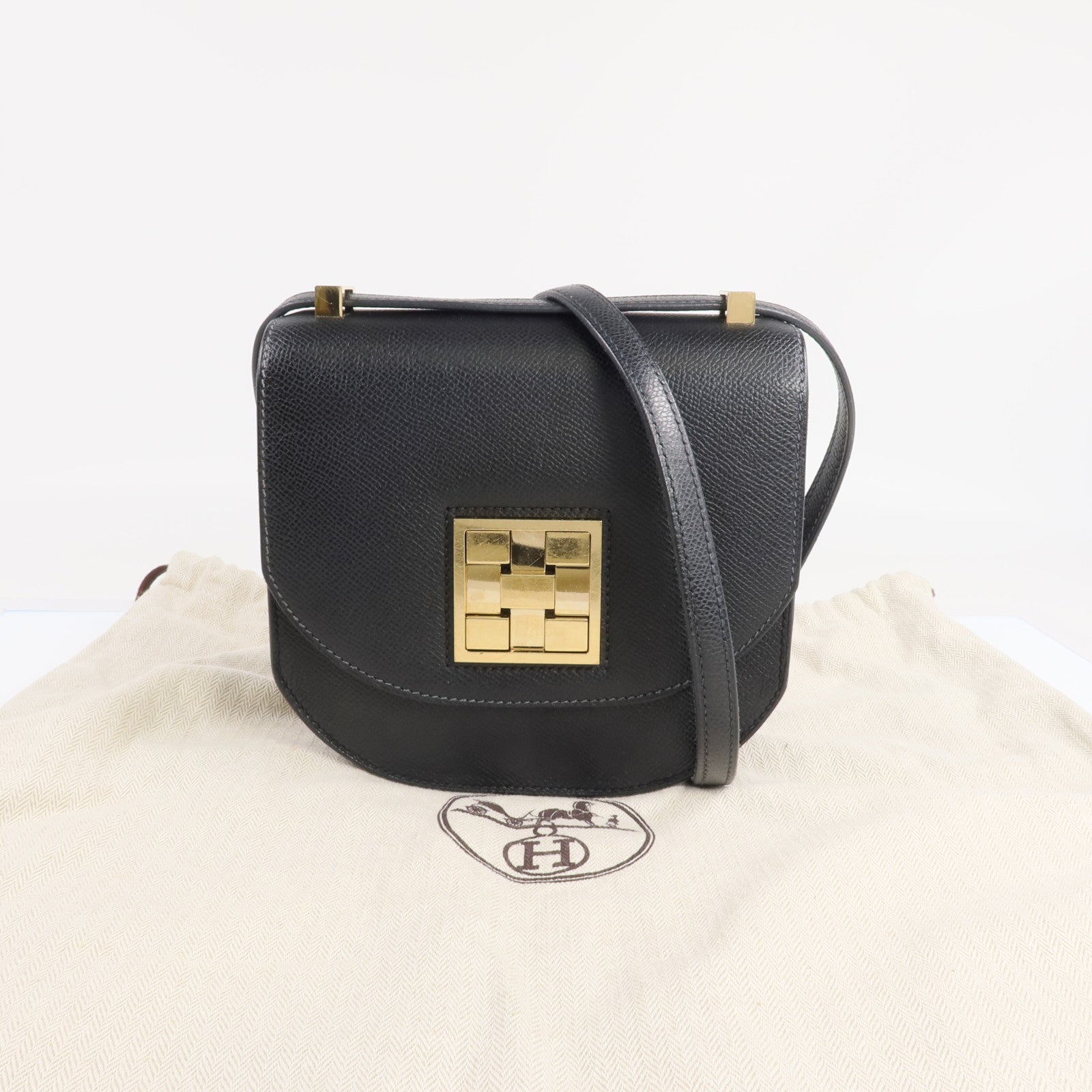 HERMES 【激減優惠】Epsom Mosaique au 24 Mini金扣肩背袋