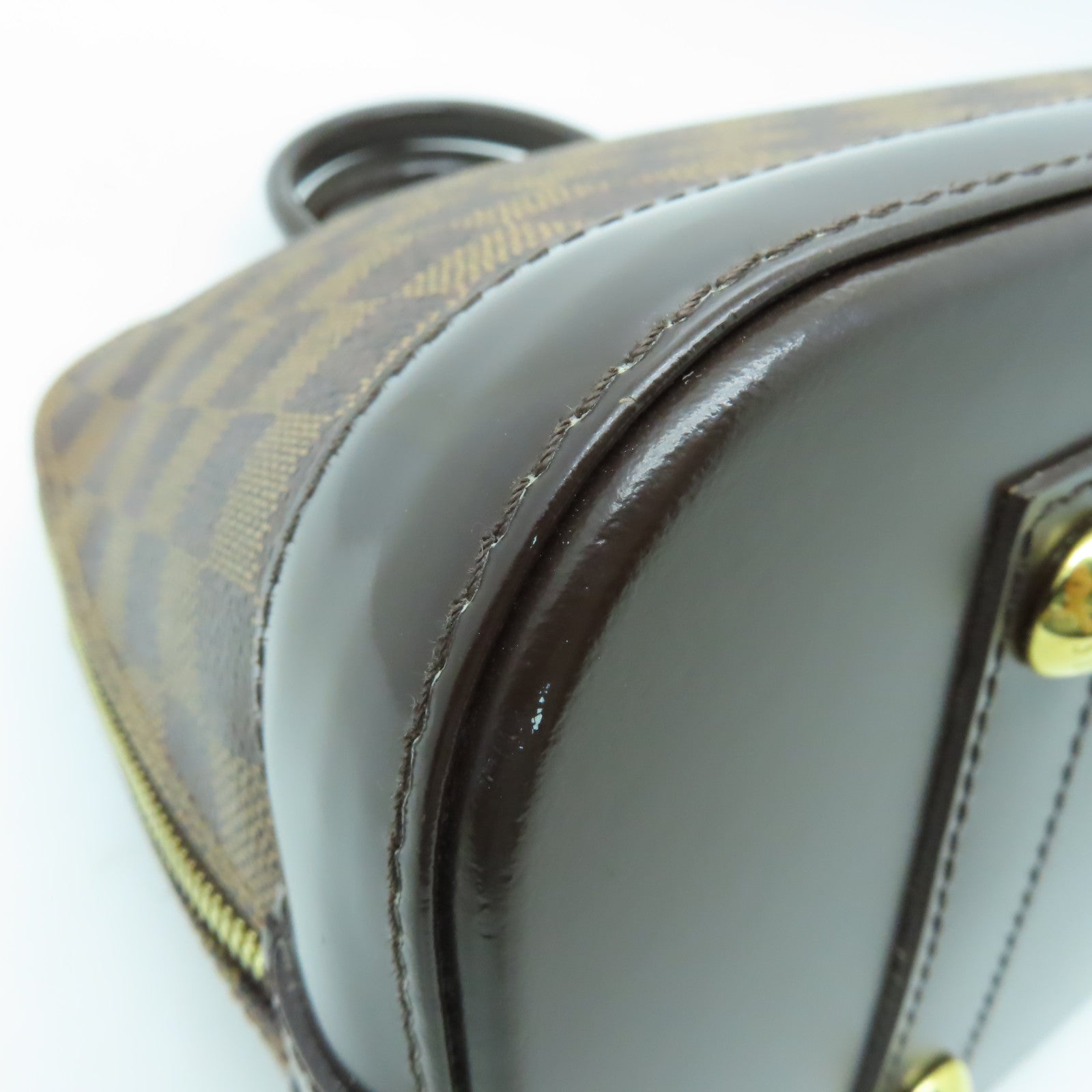 LOUIS VUITTON 【清倉大減價】Damier Alma PM金扣手挽袋啡色