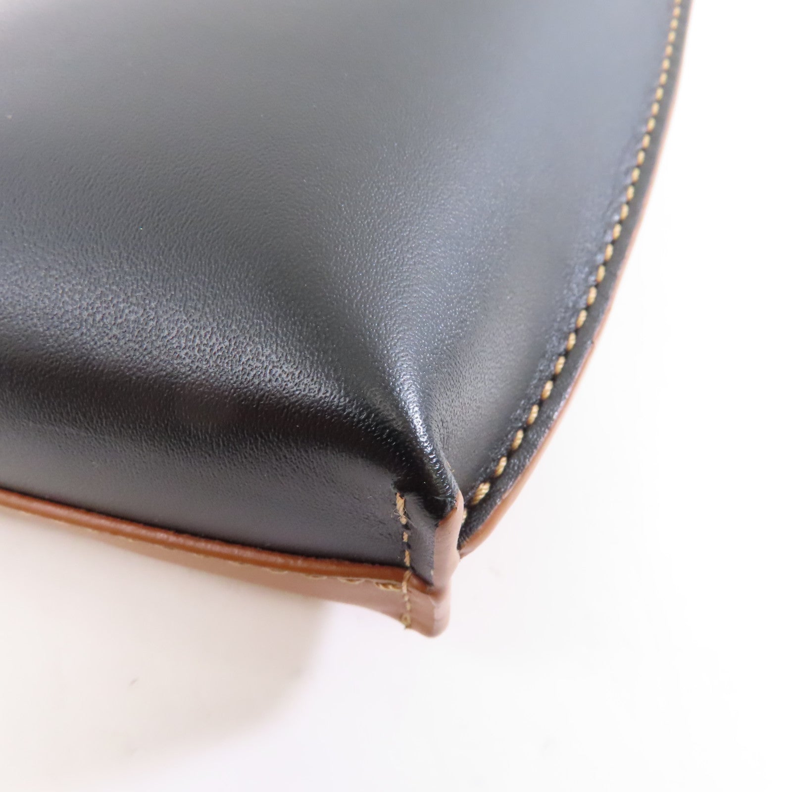 LOEWE 【激減優惠】牛皮皮革Gate Pocket銀扣肩背袋啡色/黑色