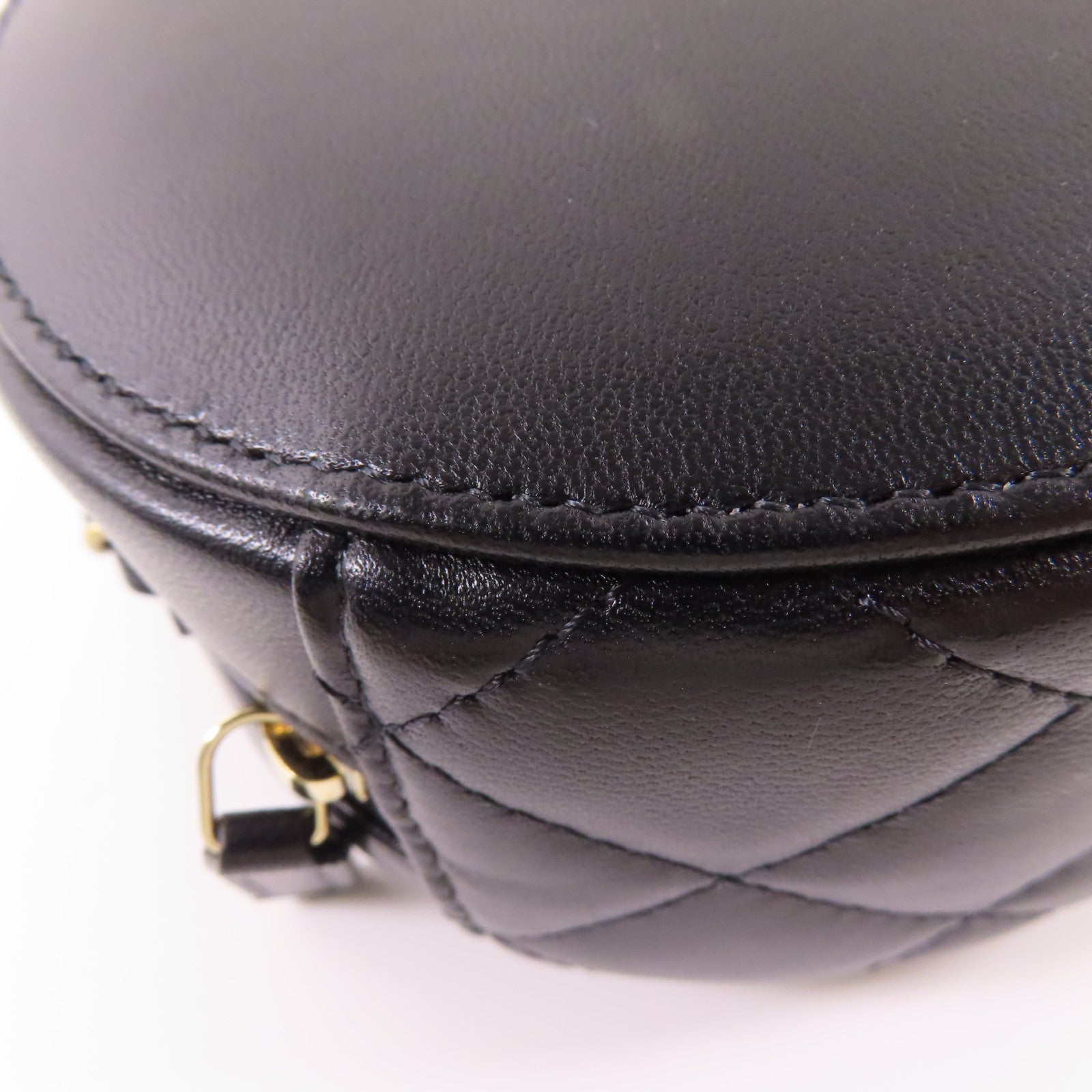 CHANEL 皮革Round Chain Shoulder Bag金扣鏈帶肩背袋