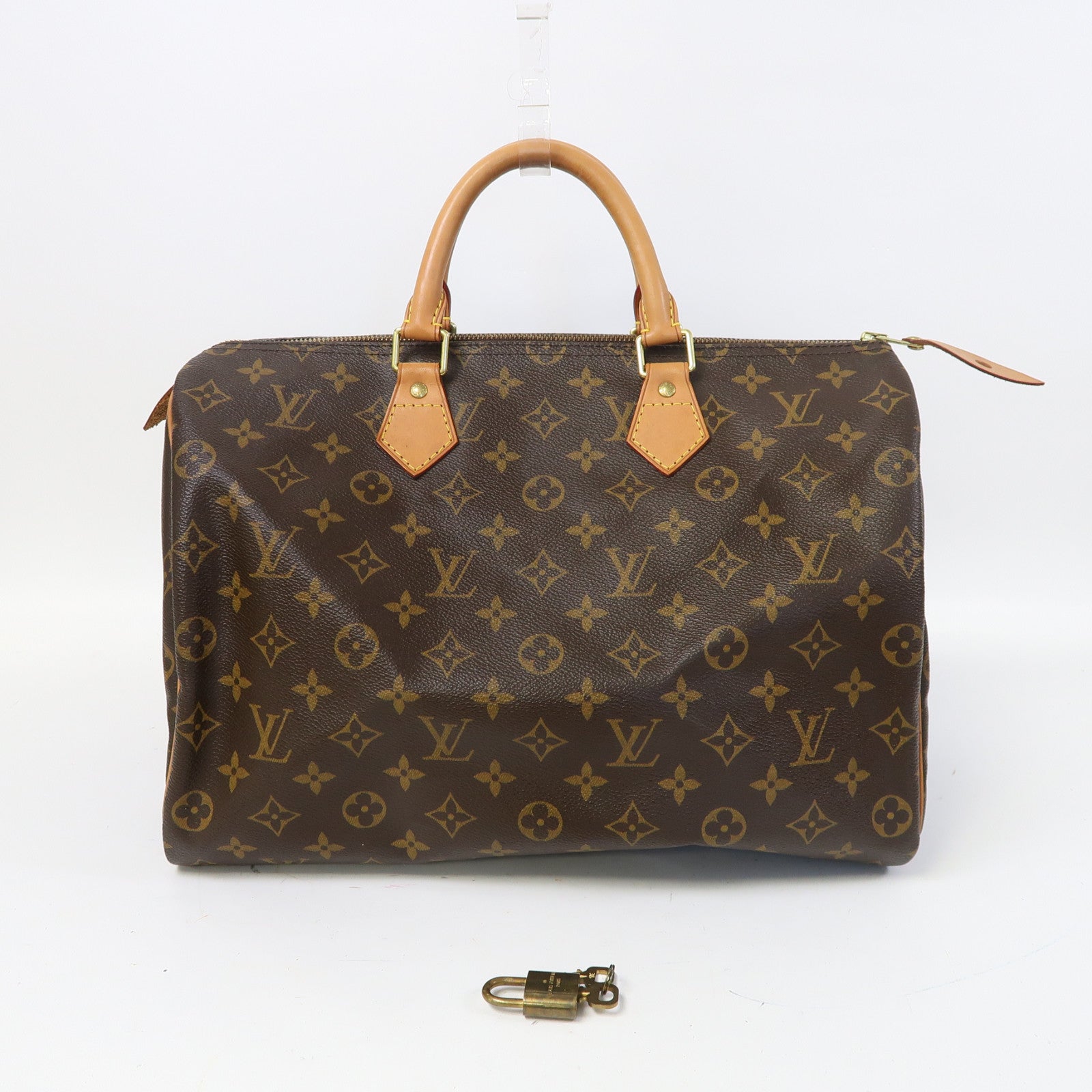 LOUIS VUITTON Monogram Speedy 35金扣手挽袋啡色