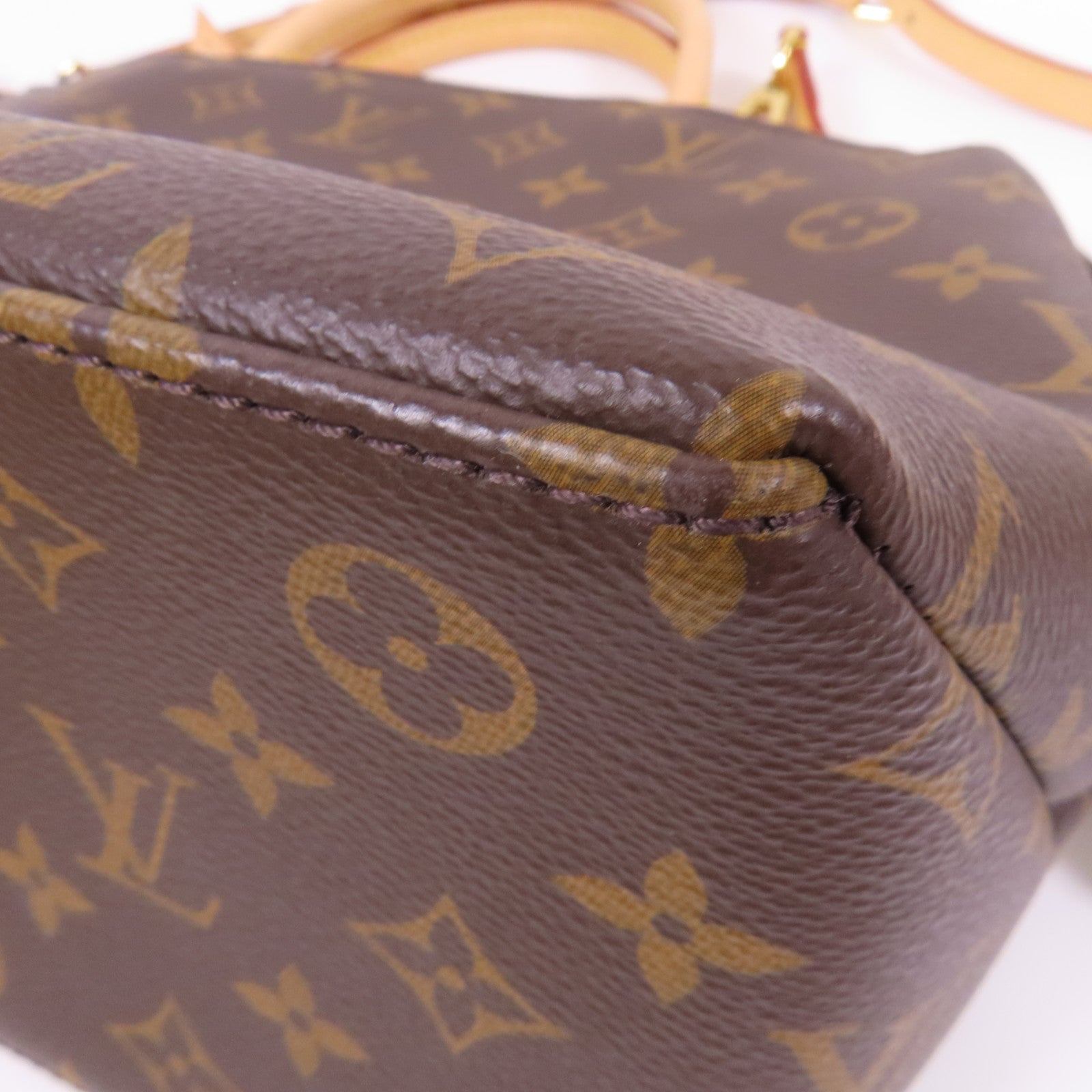LOUIS VUITTON Monogram Petit Palais金扣手挽肩背兩用袋棕色