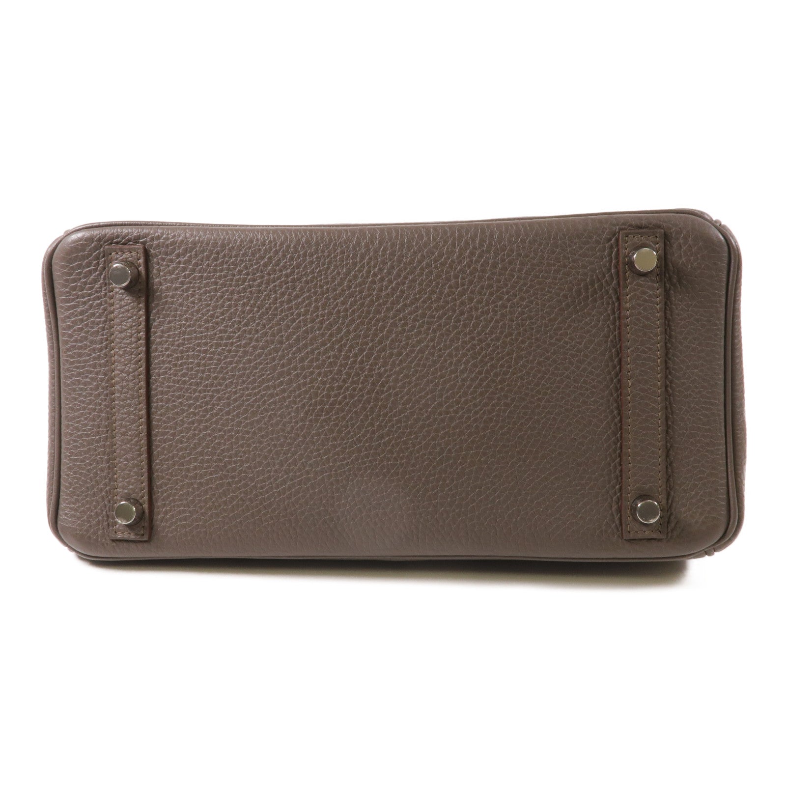 HERMES Clemence皮革Birkin 30銀扣手挽袋Etain