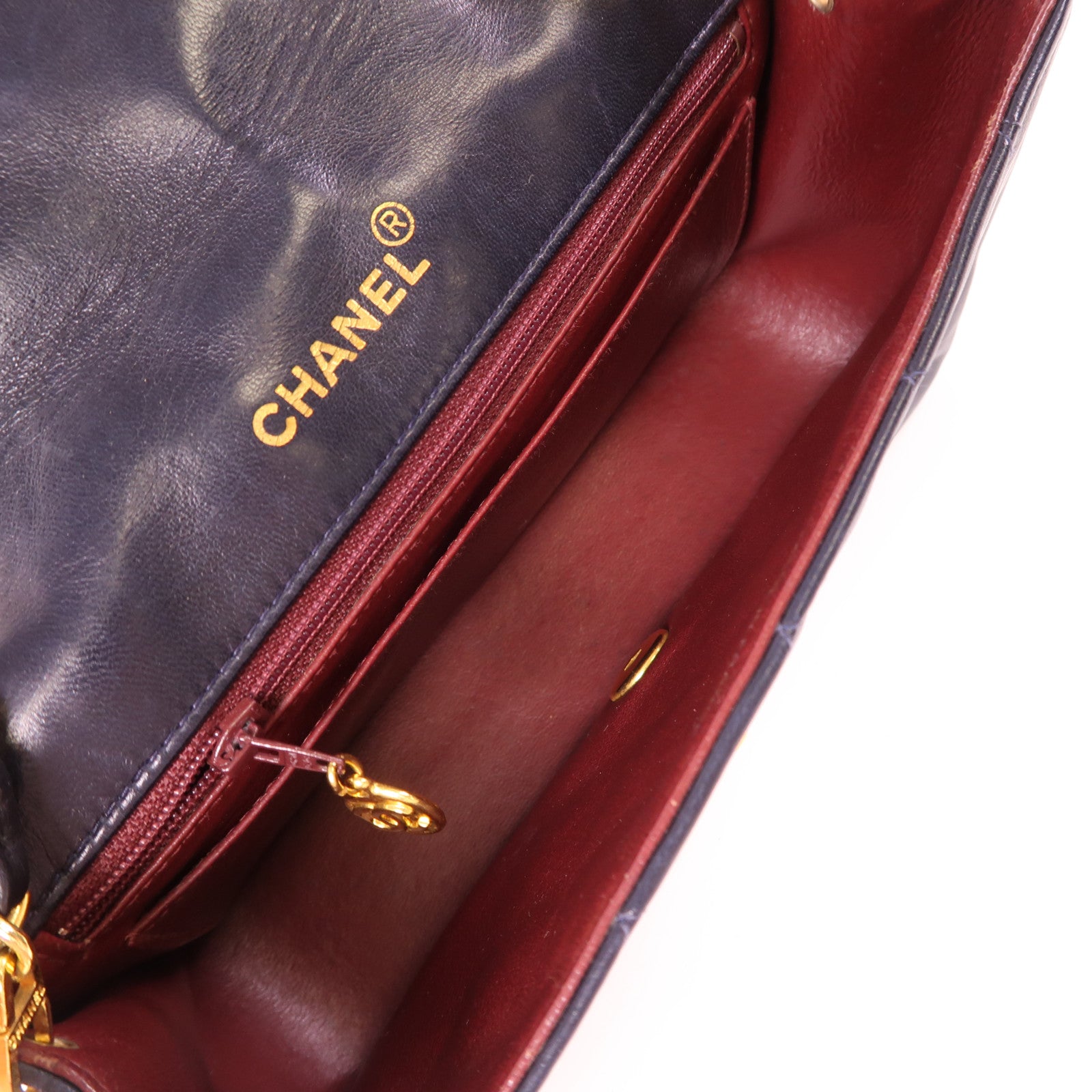 CHANEL 羊皮皮革Vintage Diana金扣鏈帶肩背袋