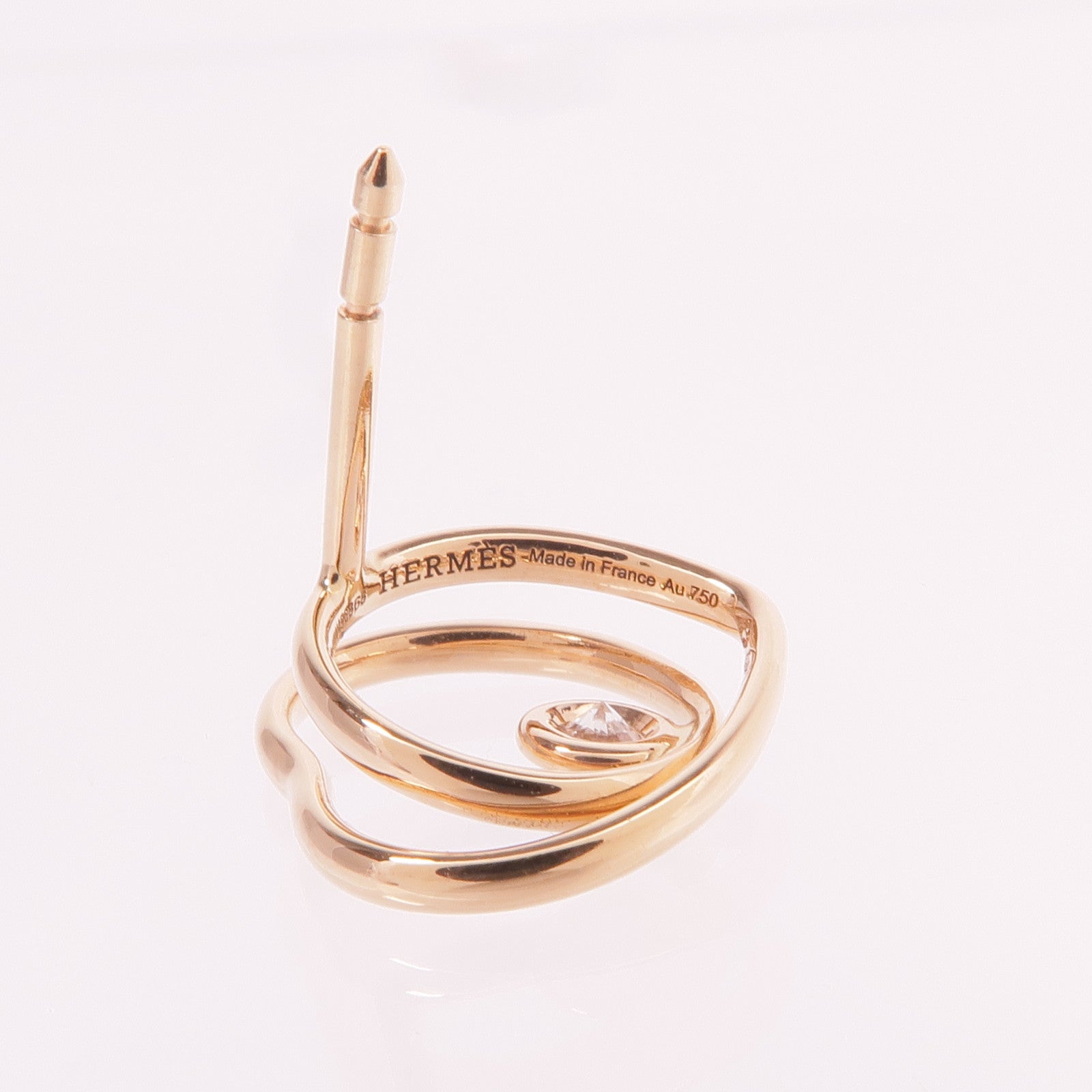 HERMES 18K玫瑰金Vertige Coeur Earrings鑽石耳環