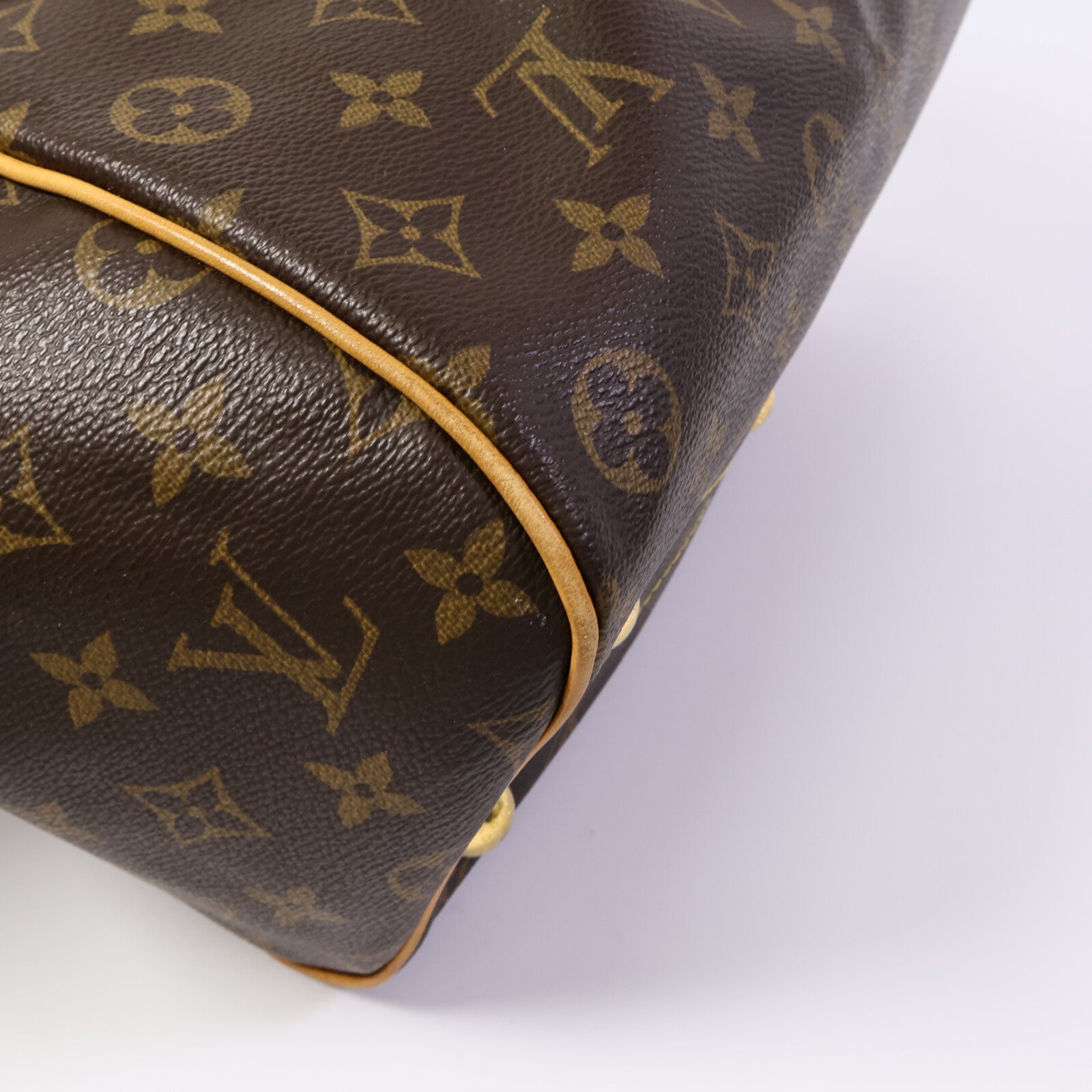 LOUIS VUITTON Monogram Tivoli PM金扣手挽袋棕色