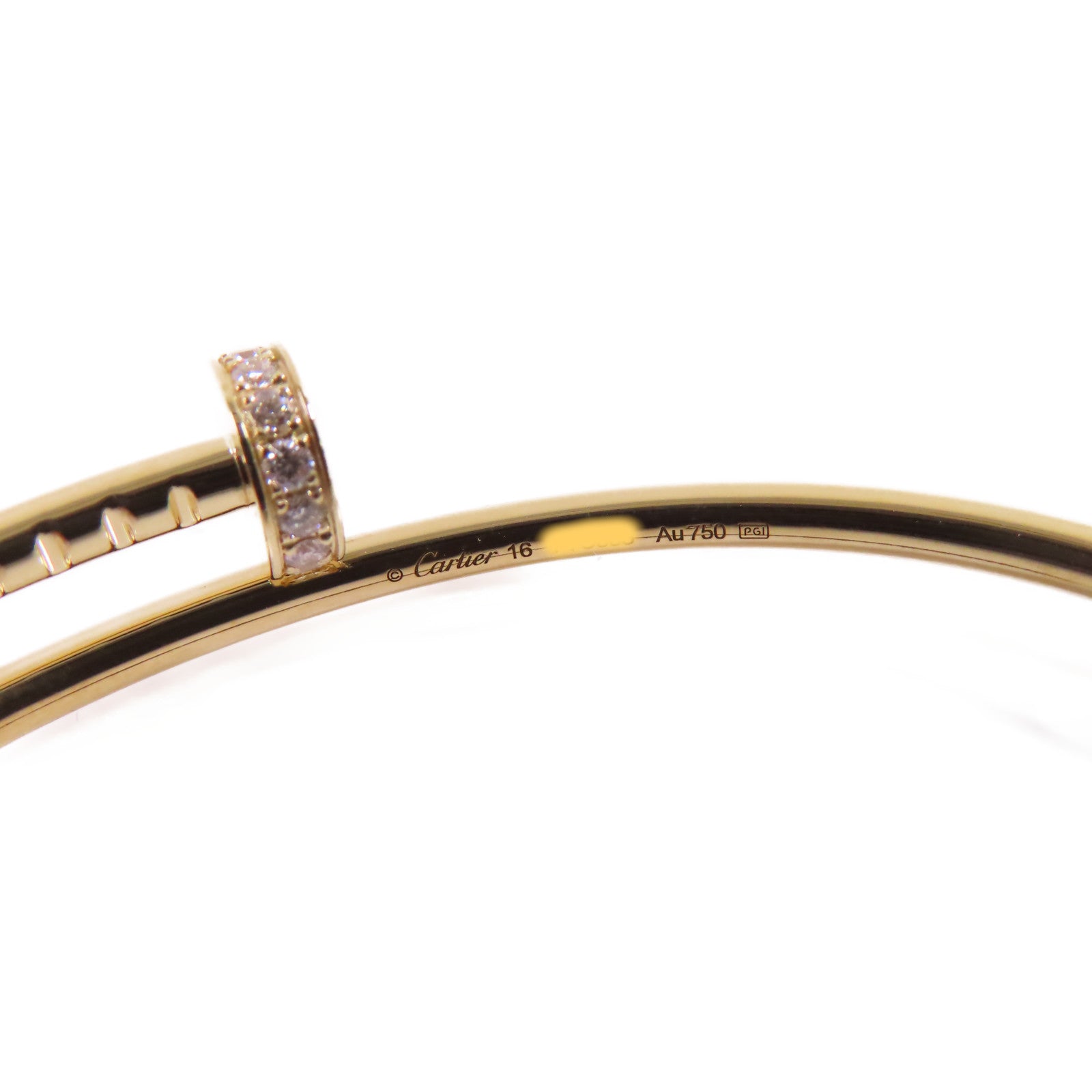 CARTIER 18K黃金Juste Un Clou Bracelet Diamond手鏈