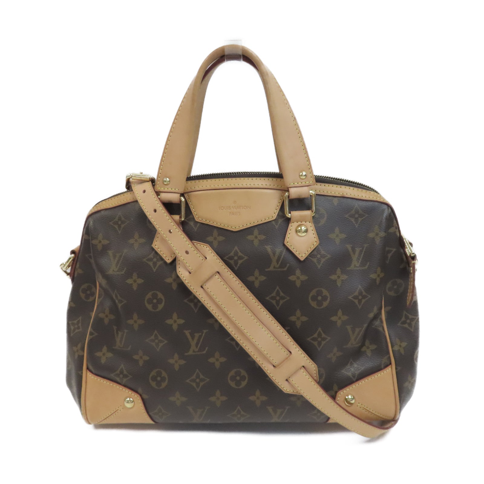 LOUIS VUITTON Monogram Retiro PM金扣手挽肩背兩用袋啡色