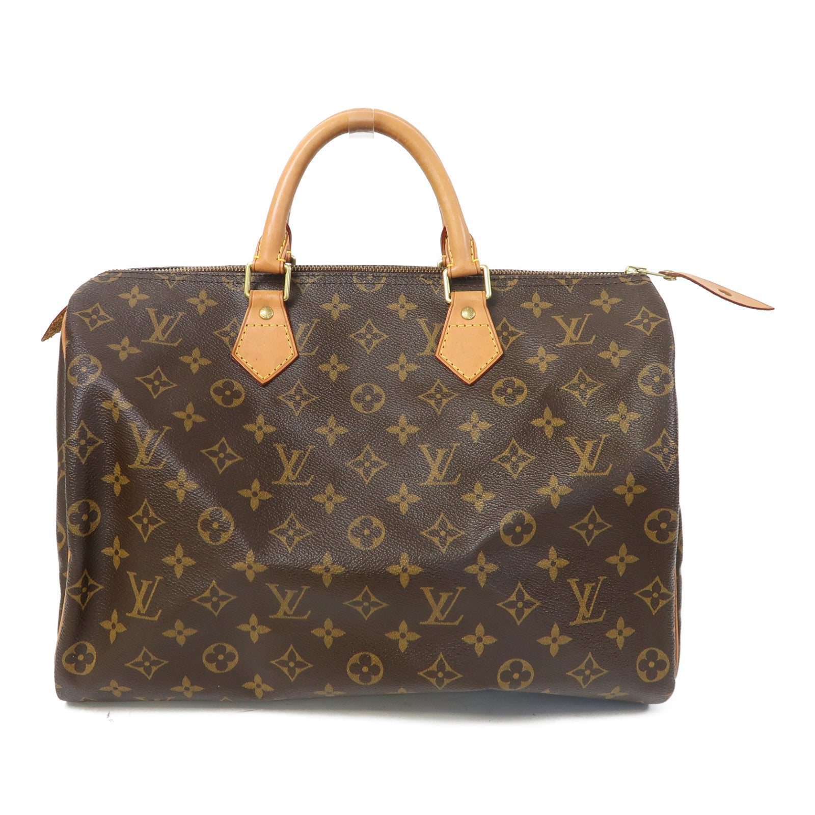 LOUIS VUITTON Monogram Speedy 35金扣手挽袋啡色