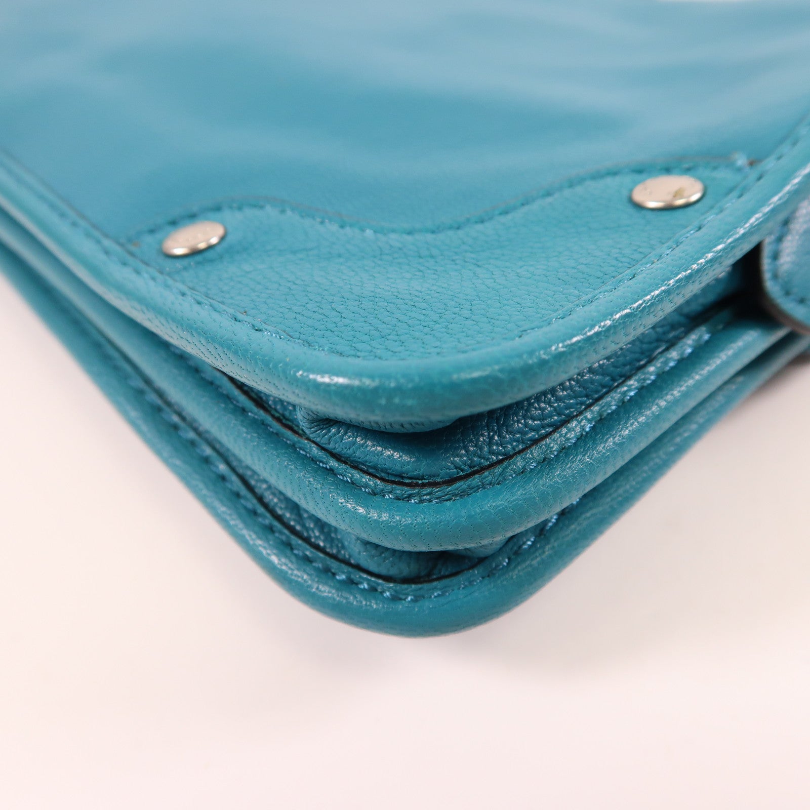 COACH 牛皮皮革Shoulder Bag銀扣肩背袋