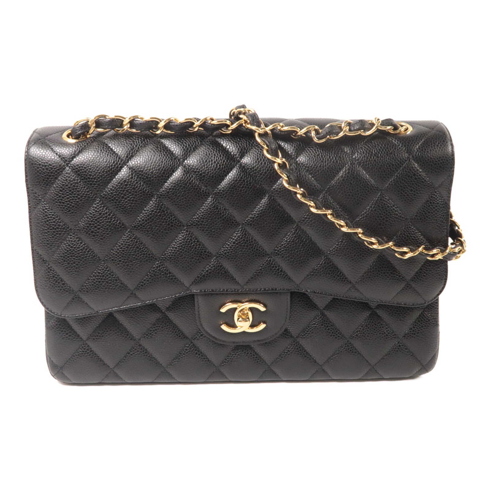 CHANEL 牛皮皮革Large Classic鏈帶肩背袋
