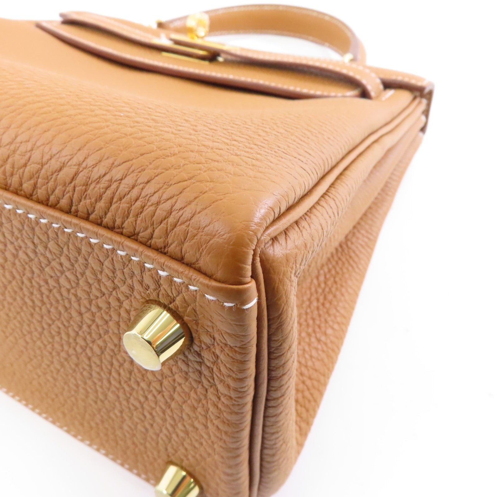 HERMES 【激減優惠】Togo皮革Kelly 25金扣手挽肩背兩用袋Gold啡色