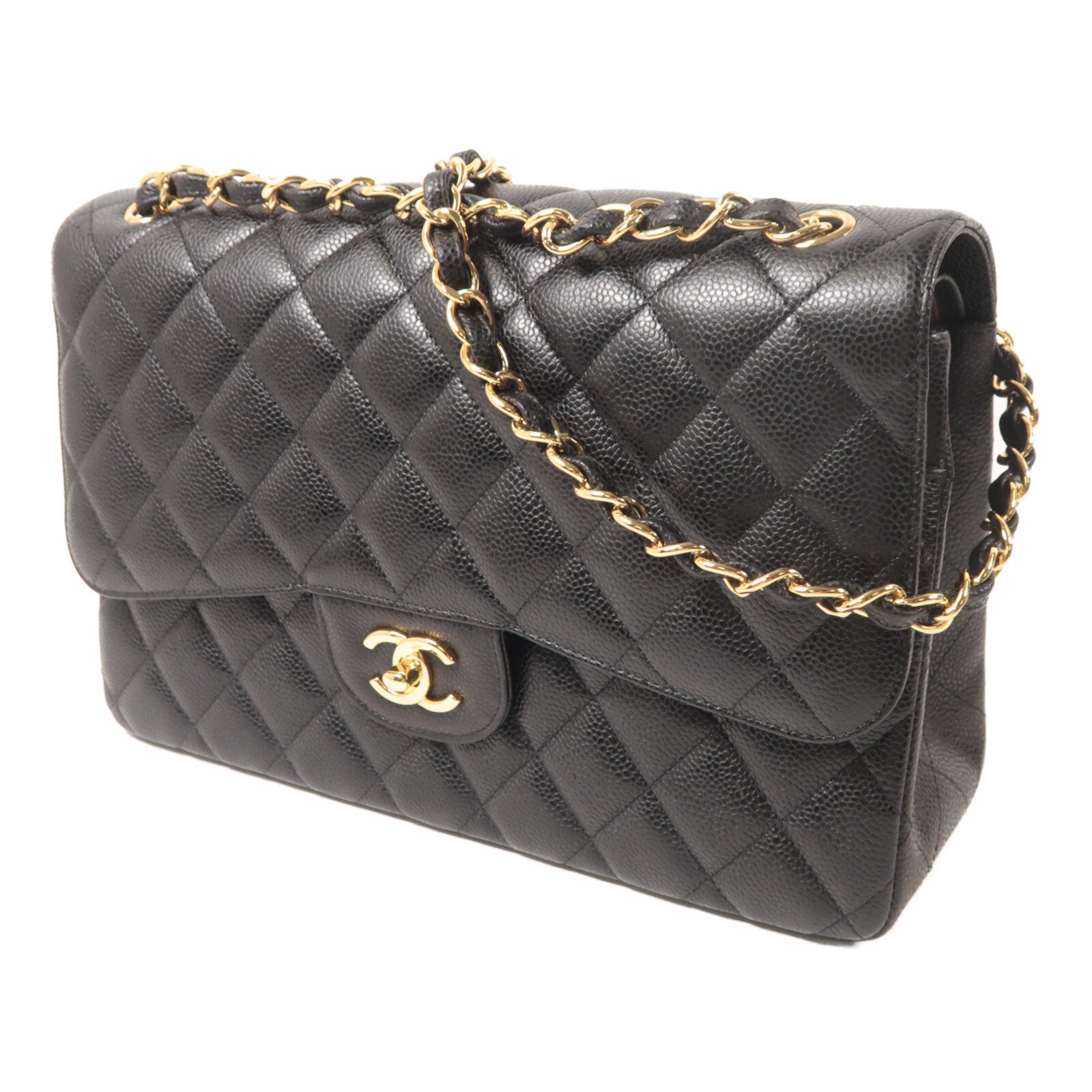 CHANEL 牛皮皮革Large Classic鏈帶肩背袋