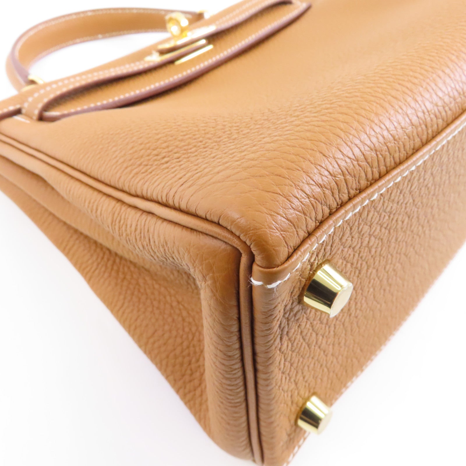 HERMES 【激減優惠】Togo皮革Kelly 25金扣手挽肩背兩用袋Gold啡色