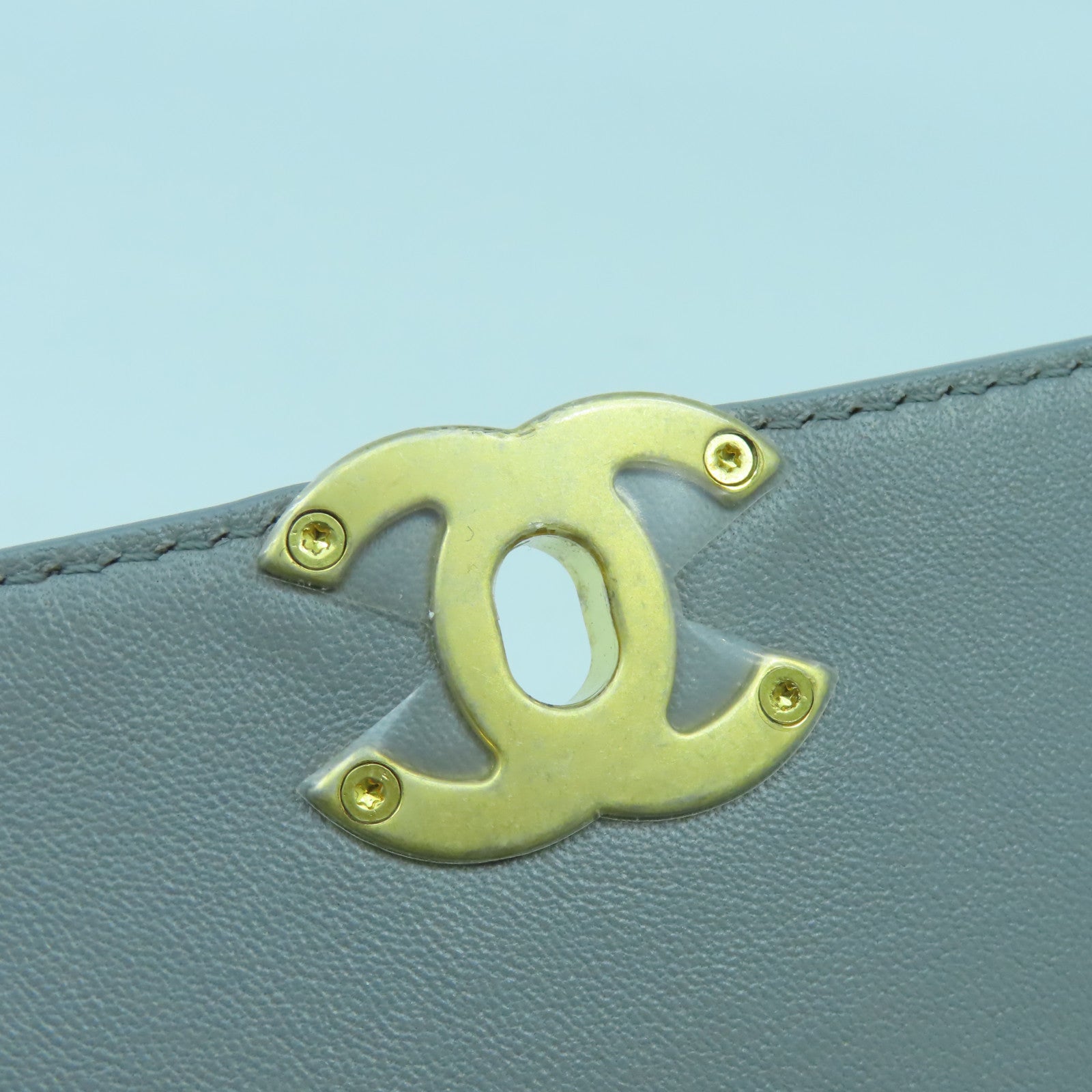 CHANEL 【激減優惠】菱格牛皮皮革Chain Shoulder Bag金扣手挽肩背兩用袋灰色