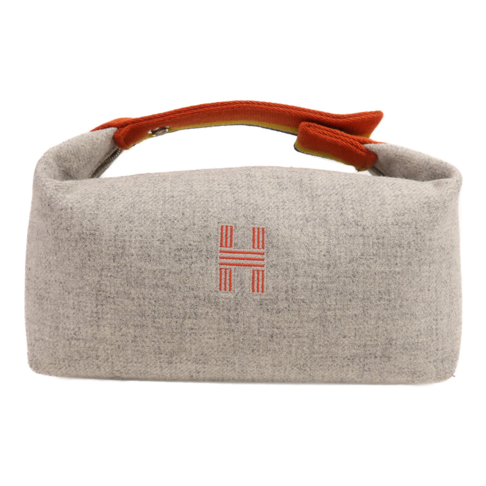 HERMES 羊毛Bride A Brac Case銀扣手挽袋