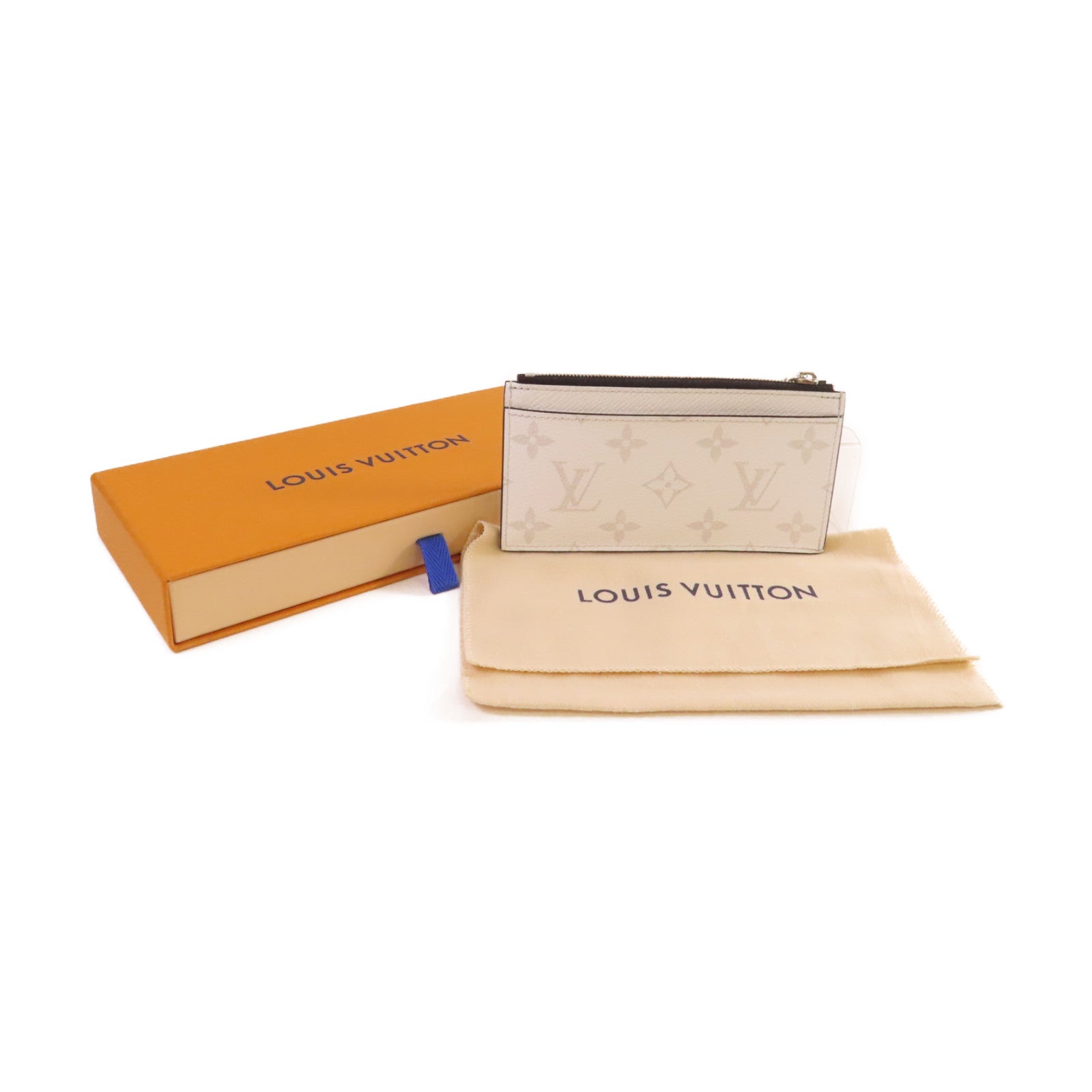 LOUIS VUITTON Taigarama Coin Card Holder銀扣卡片套白色