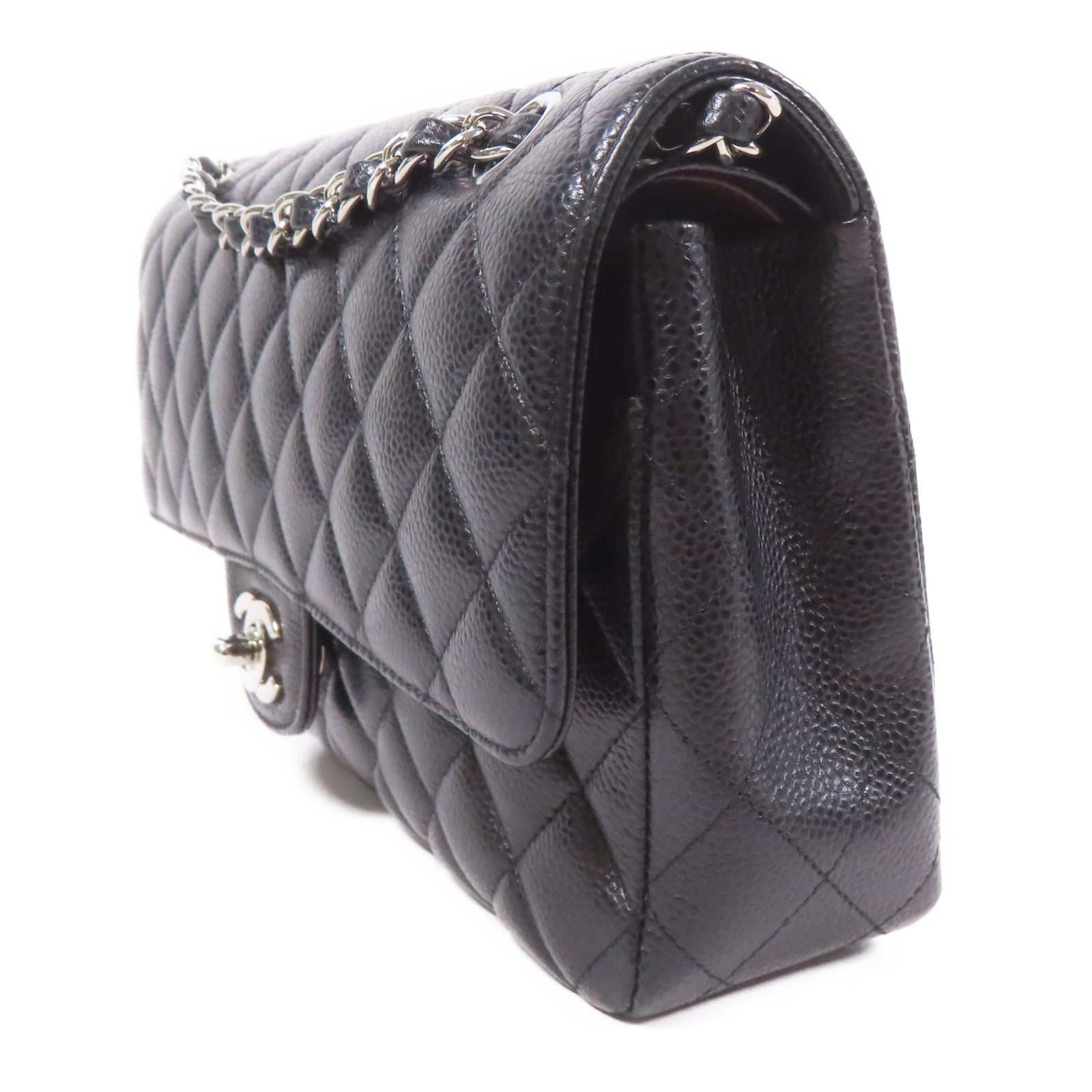 CHANEL 牛皮皮革Classic 25銀扣鏈帶肩背袋