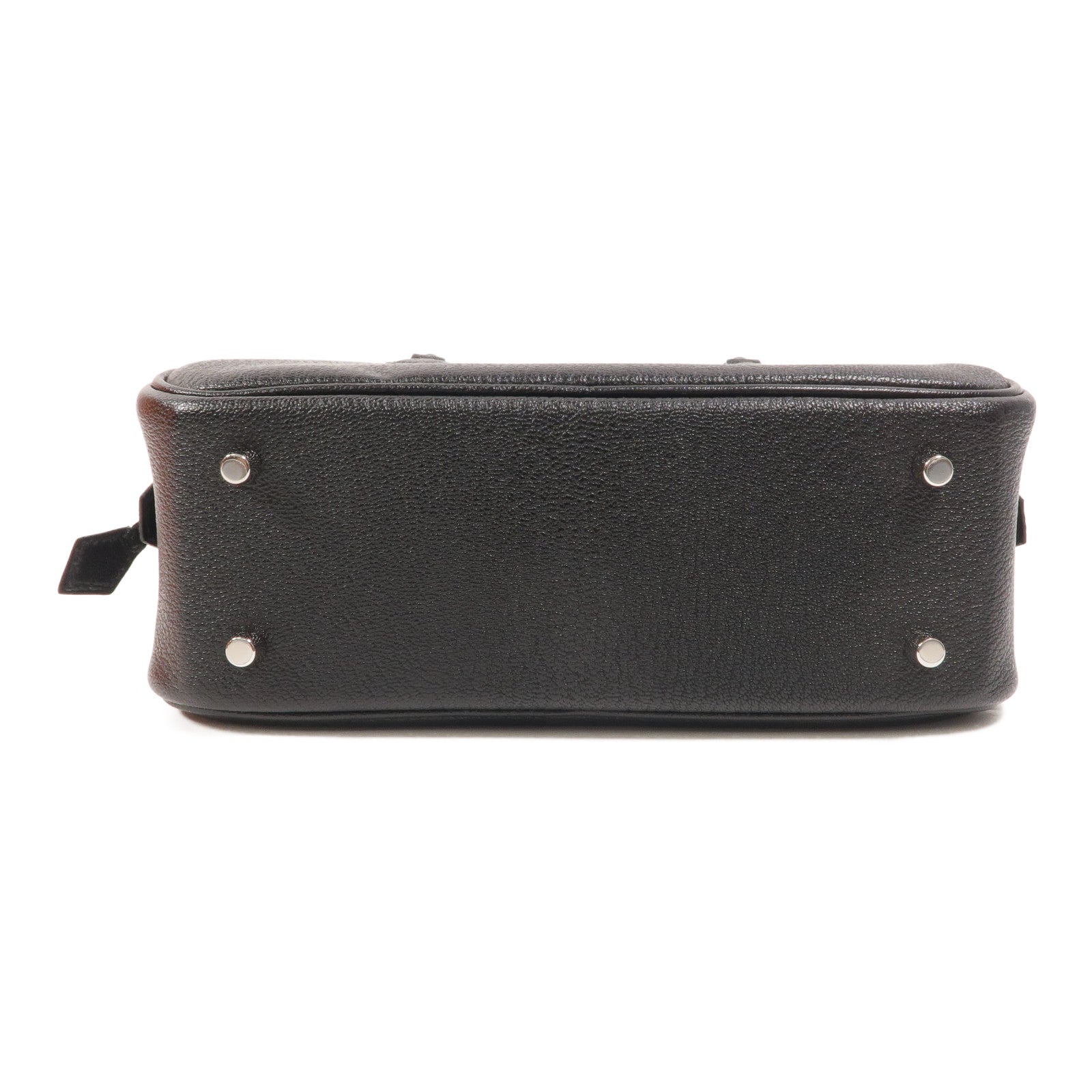HERMES Chevre皮革Mini Plume手挽袋Noir