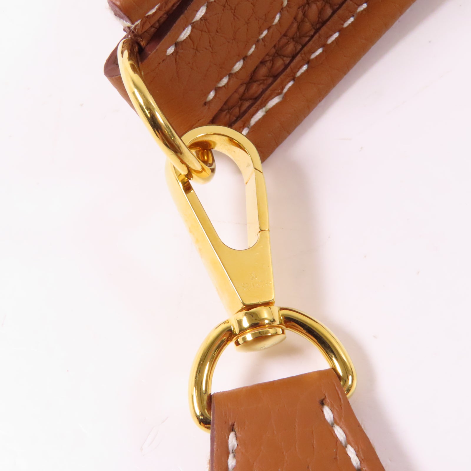 HERMES 【激減優惠】Clemence皮革Evelyne TPM Shoulder Bag金扣肩背袋Gold經典駝色