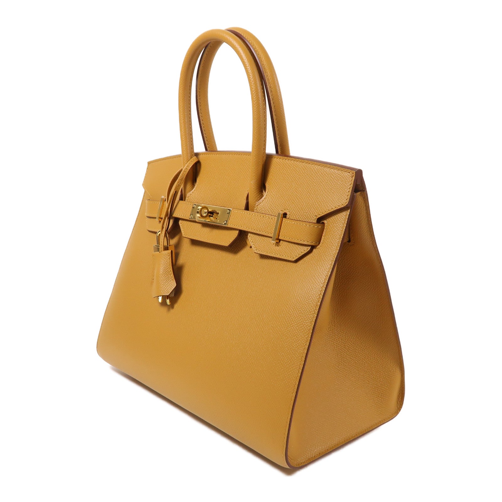 HERMES Epsom皮革Birkin 30金扣手挽袋Sesame