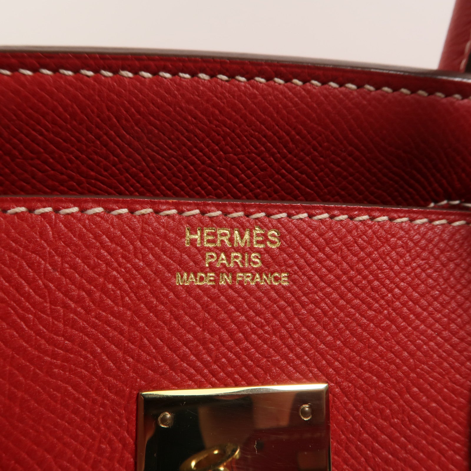 HERMES Epsom皮革Birkin 30手挽袋Rouge Casaque