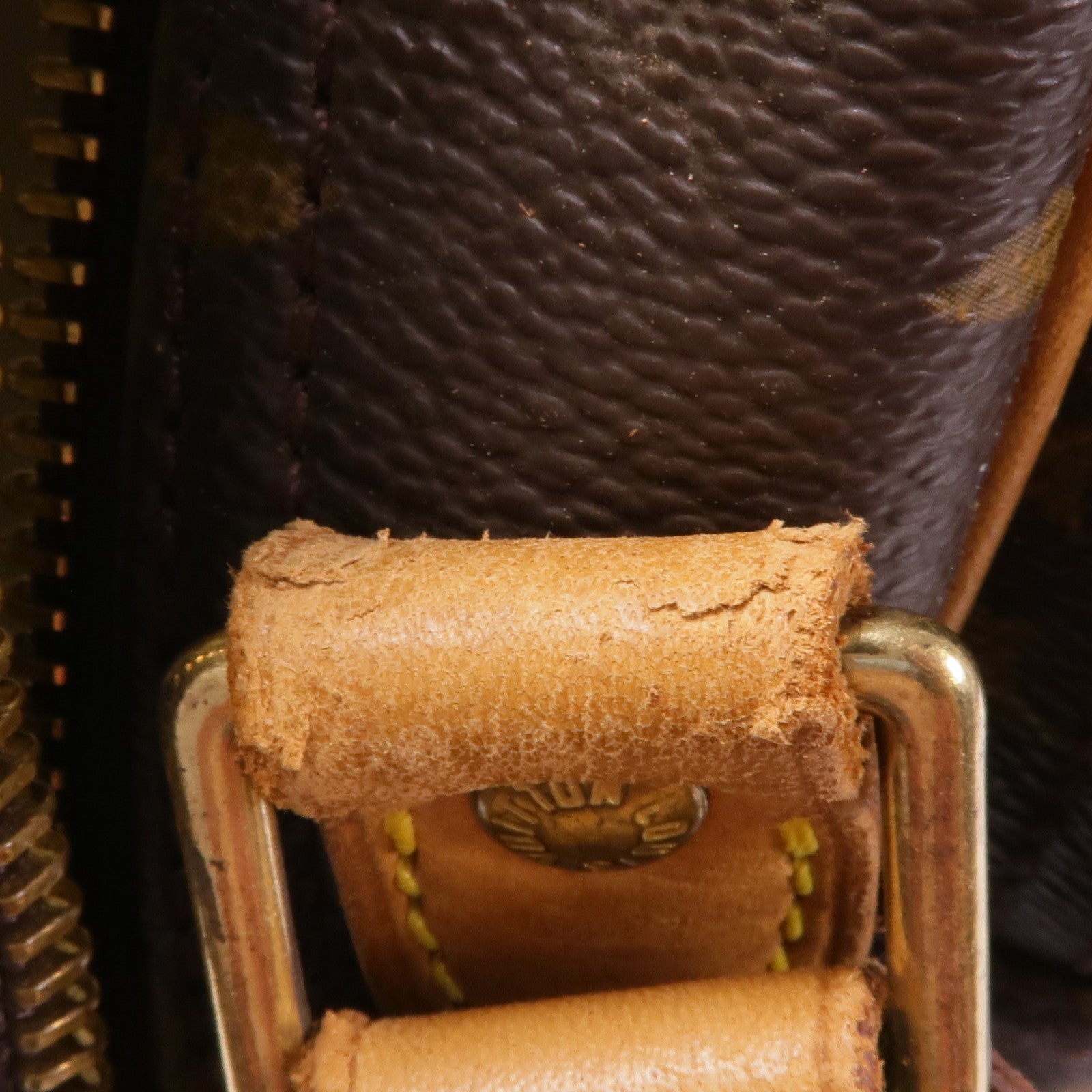 LOUIS VUITTON Monogram Reporter PM金扣肩背袋棕色