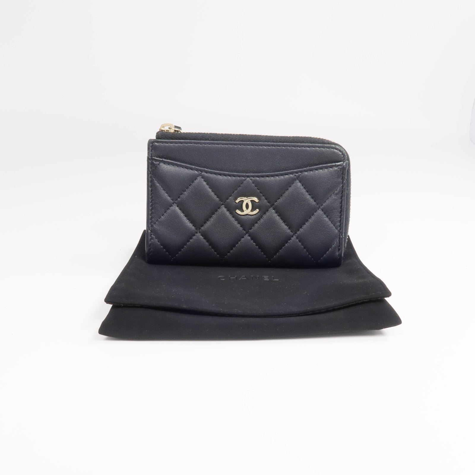 CHANEL 羊皮皮革Wallet金扣錢包