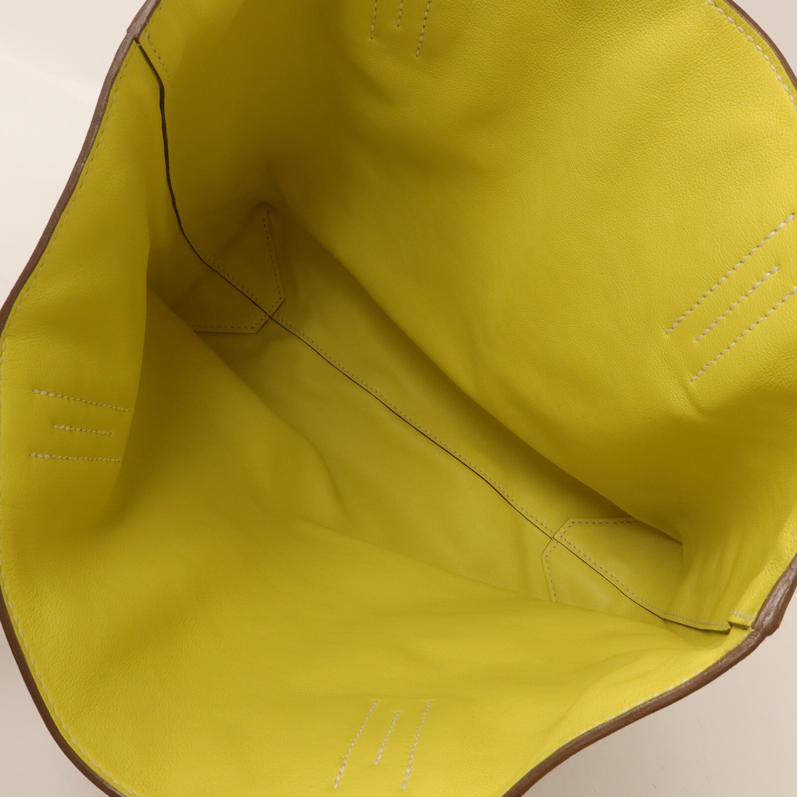 HERMES Swift皮革Double Sens 28肩背袋/手挽袋Gold/Lime