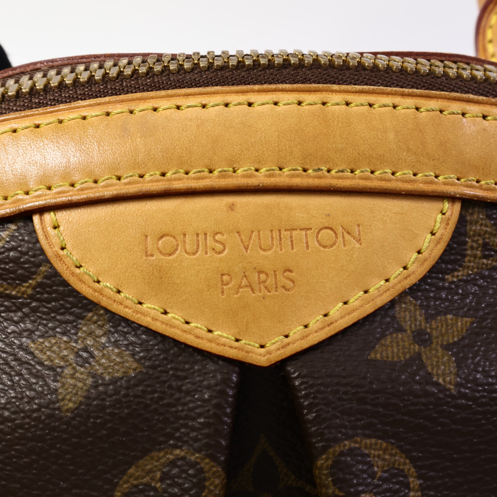 LOUIS VUITTON Monogram Tivoli PM金扣手挽袋棕色