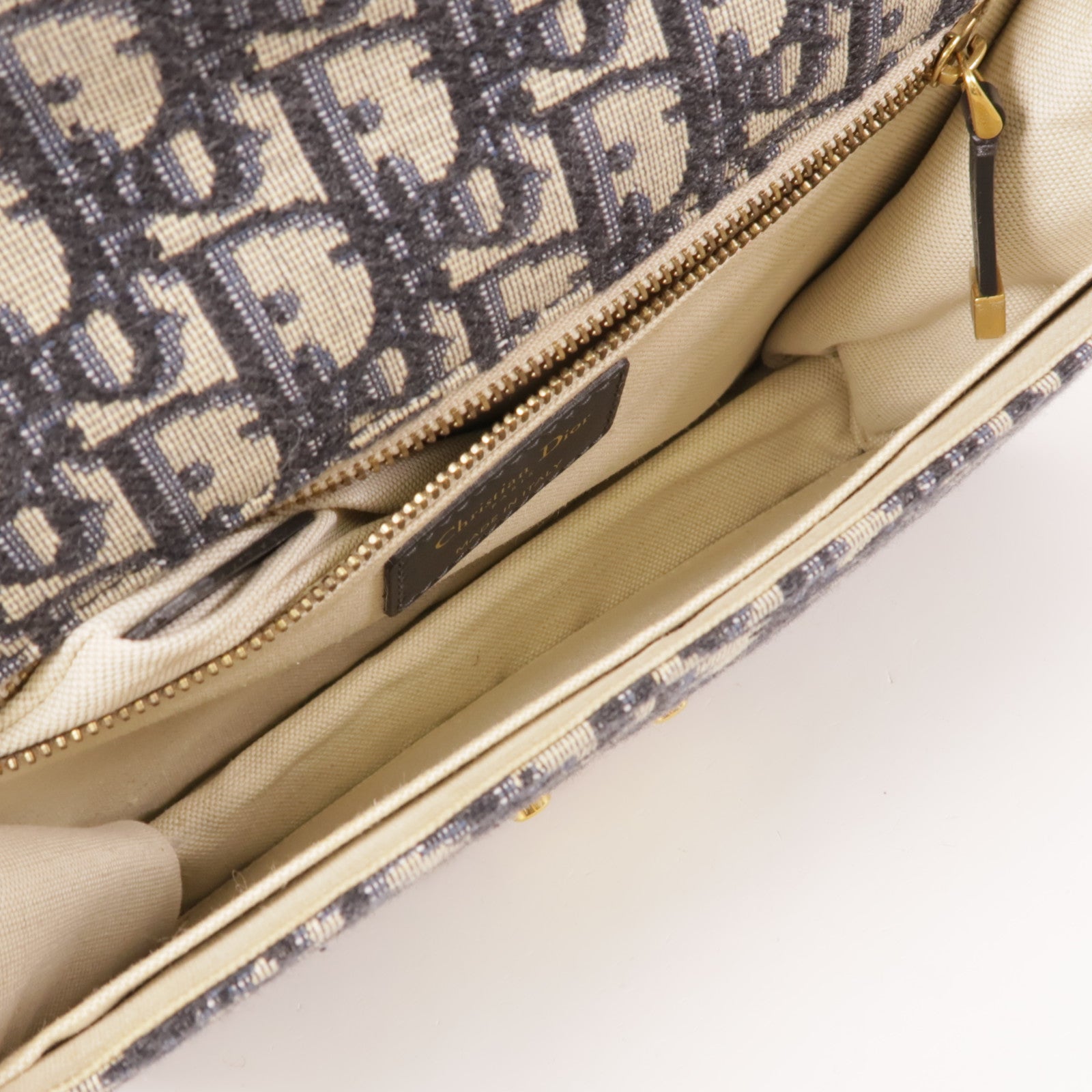 Dior 帆布Dior Addict金扣鏈帶肩背袋