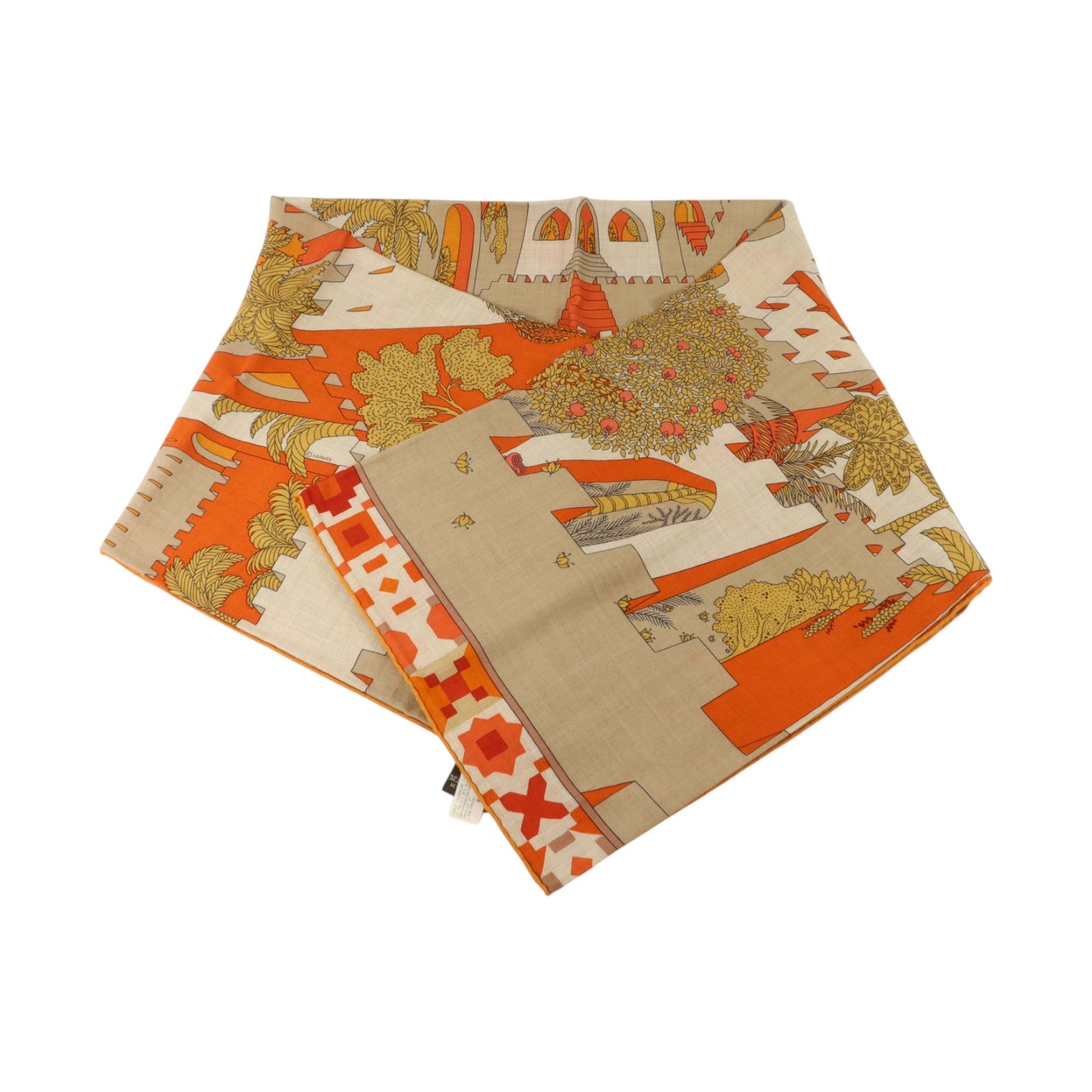 HERMES 羊絨/絲質Scarf 140X140絲巾
