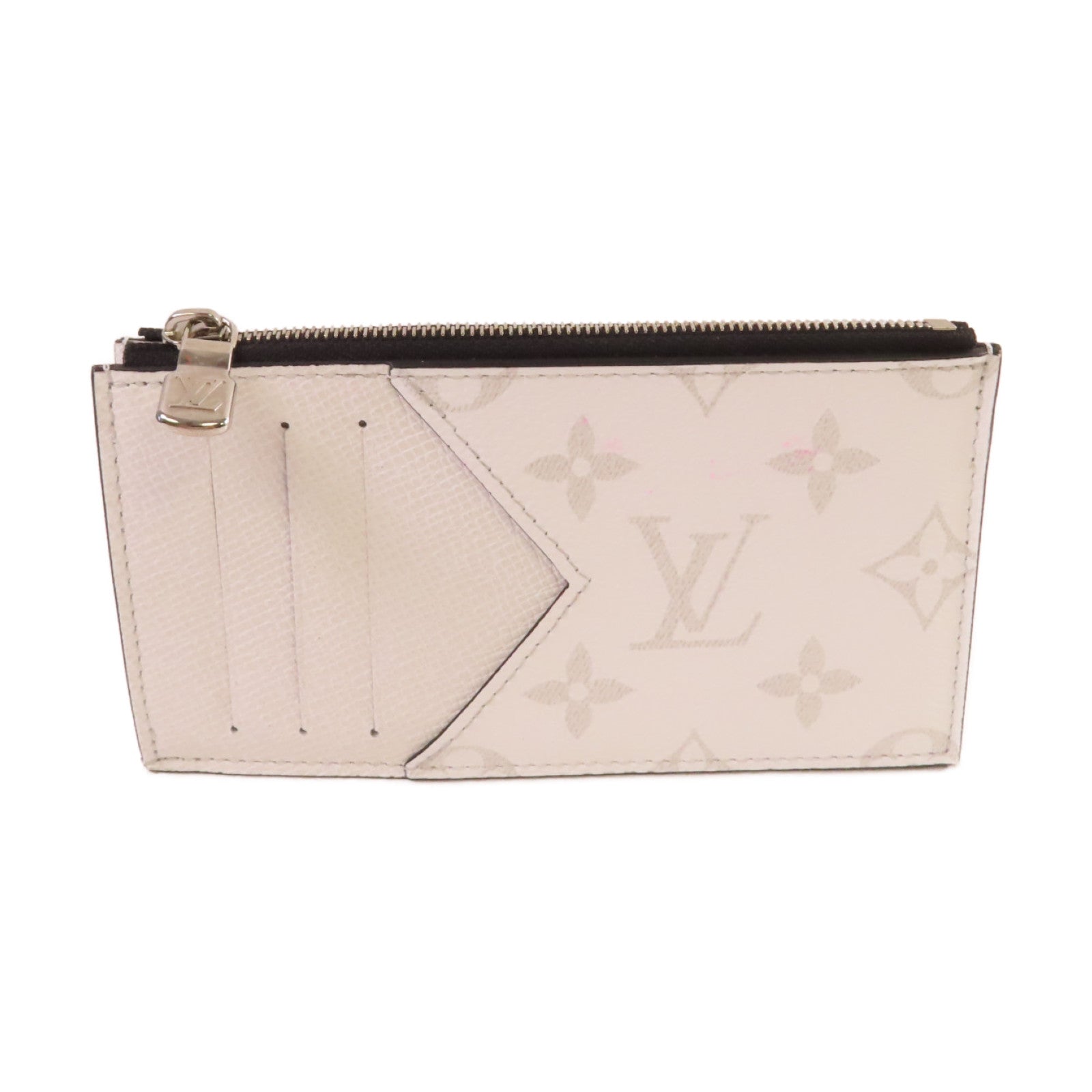 LOUIS VUITTON Taigarama Coin Card Holder銀扣卡片套白色
