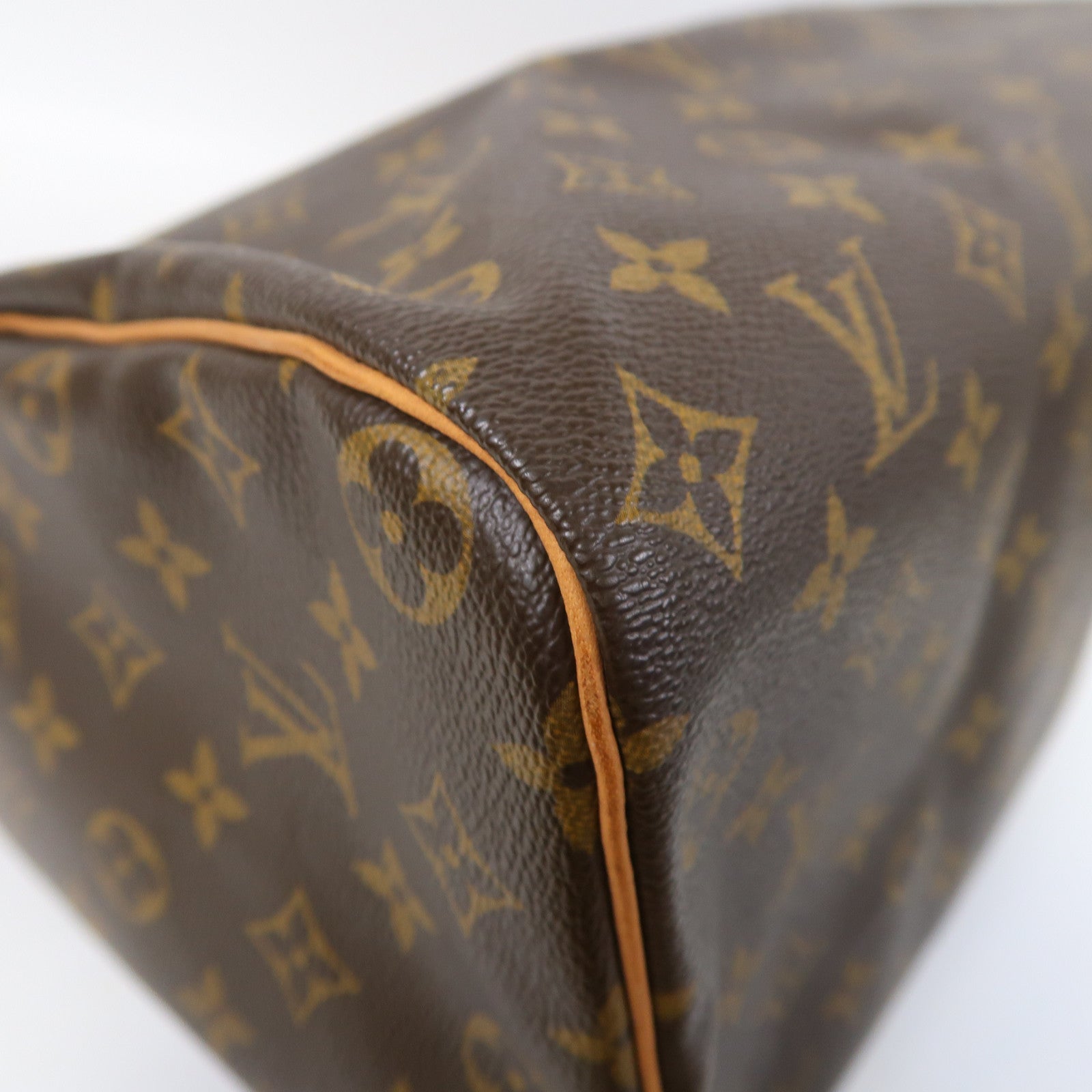 LOUIS VUITTON Monogram Speedy 35金扣手挽袋啡色